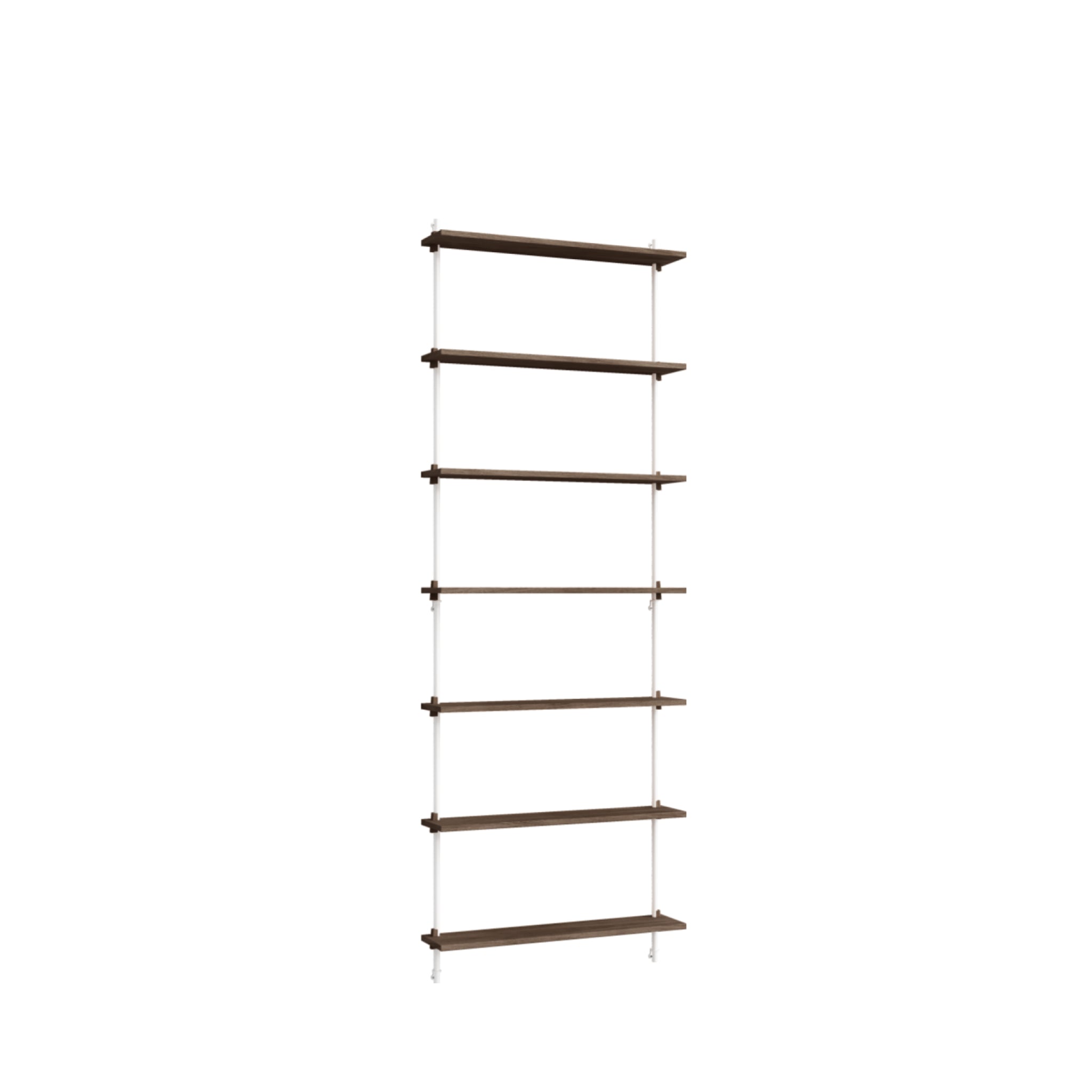 Moebe Wall Shelving Set Ws.230.1, Smoked Oak Shelves, White Legs (fsc Mix Credit)