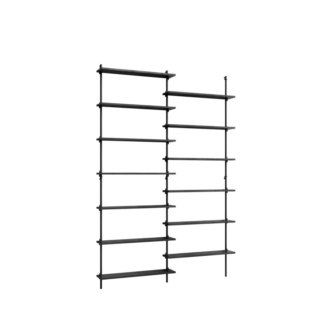 Moebe Wall Shelving Set Ws.230.2, Black Shelves, Black Legs (fsc Mix Credit)