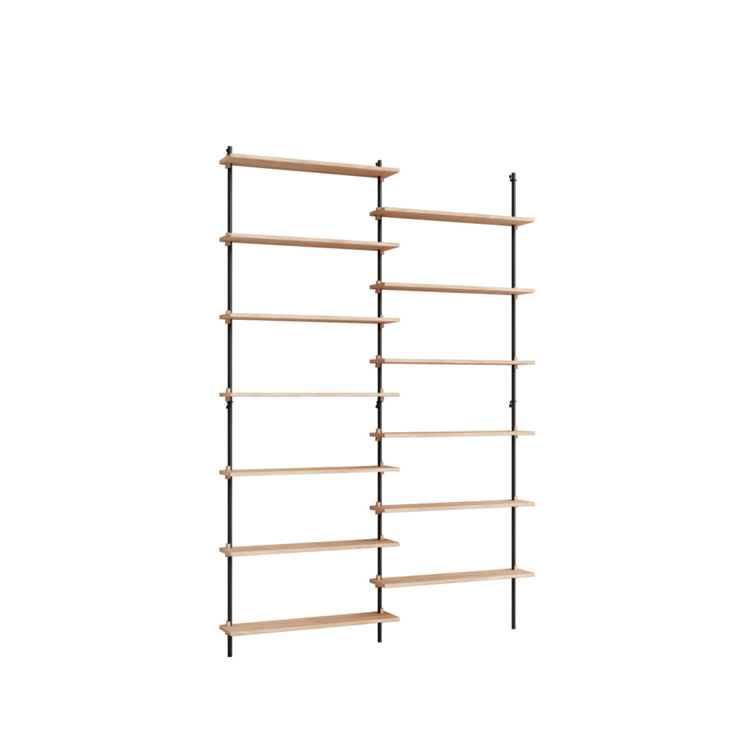 Moebe Wall Shelving Set Ws.230.2, Oak Shelves, Black Legs (fsc Mix Credit)
