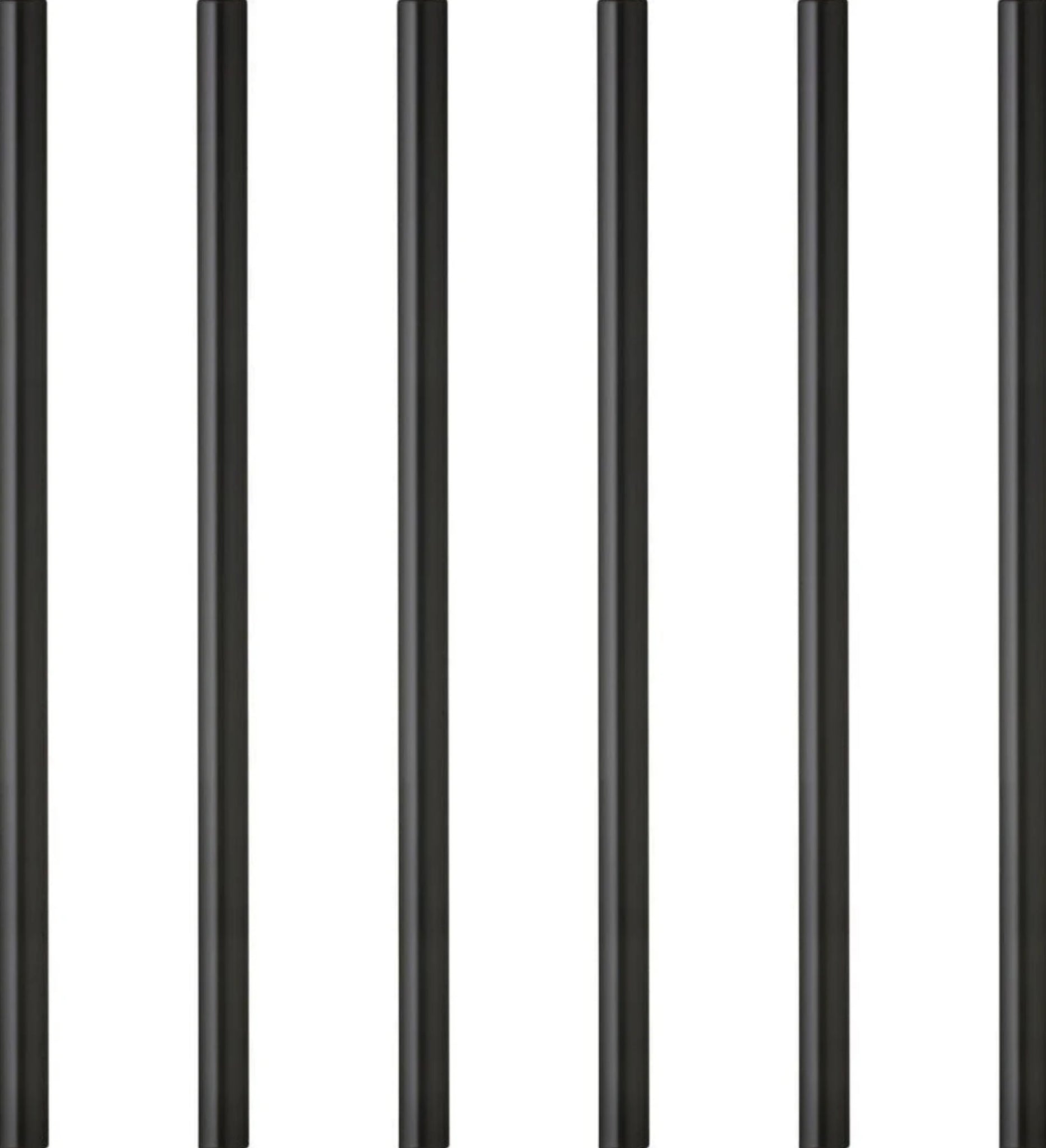 Lyngby Glas straw 6 pcs. black, 6 pcs.