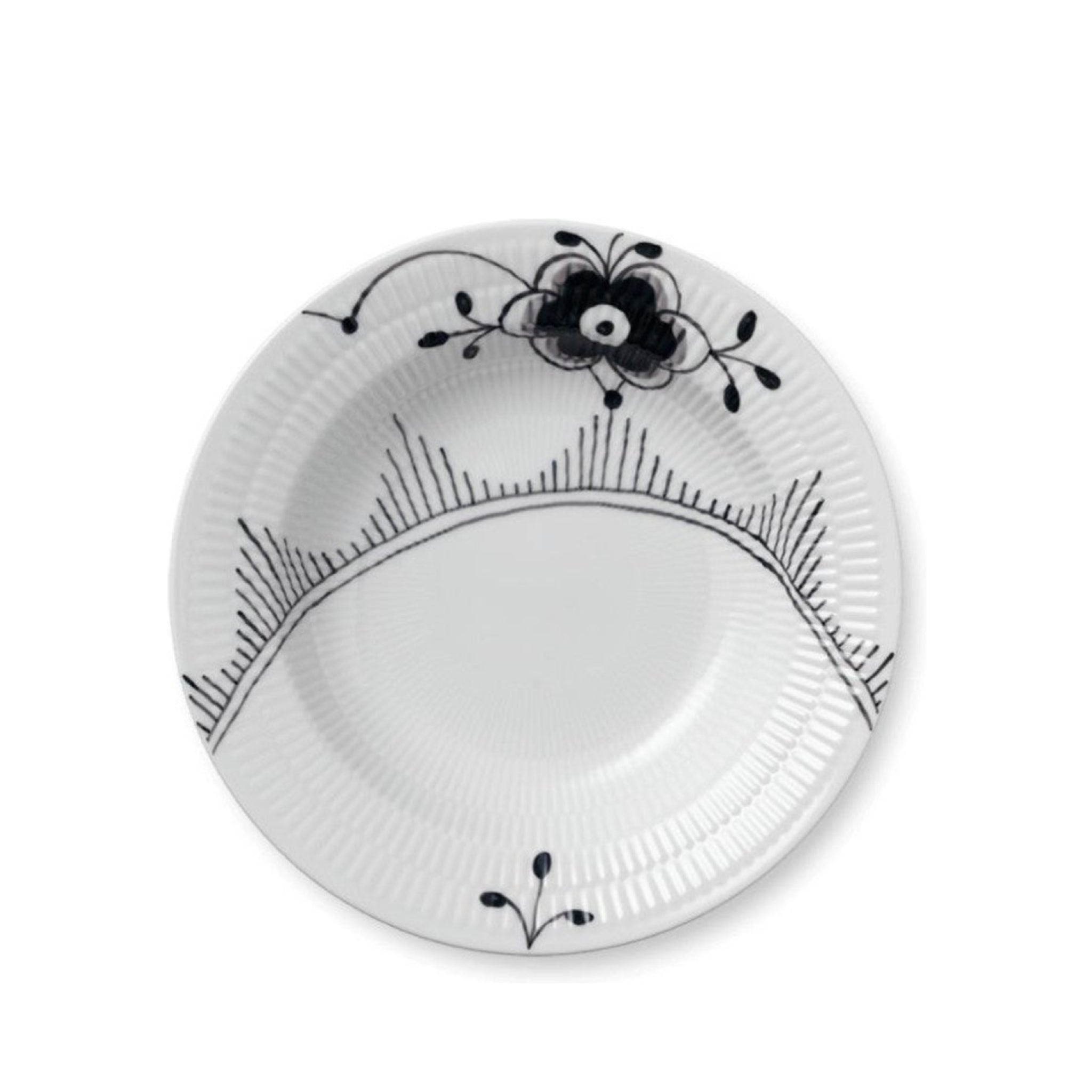 Royal Copenhagen Black Fluted Mega Deep Plate, 21 Cm