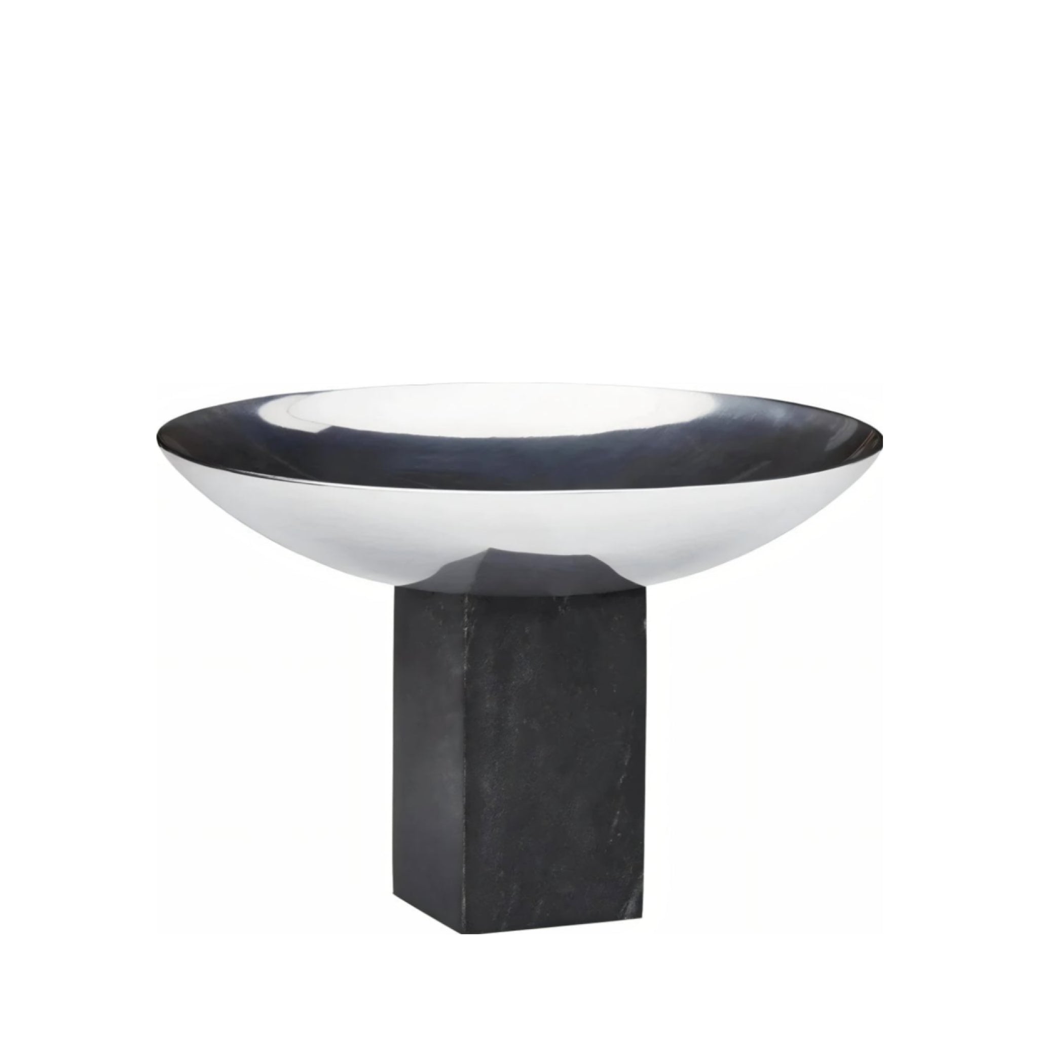 Gejst Sapoto Medium Bowl – Hand-polished Aluminum & Black Marble