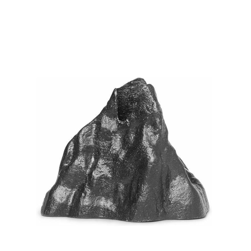 Ferm Living Stone Candle Holder Small, Blackened Aluminium