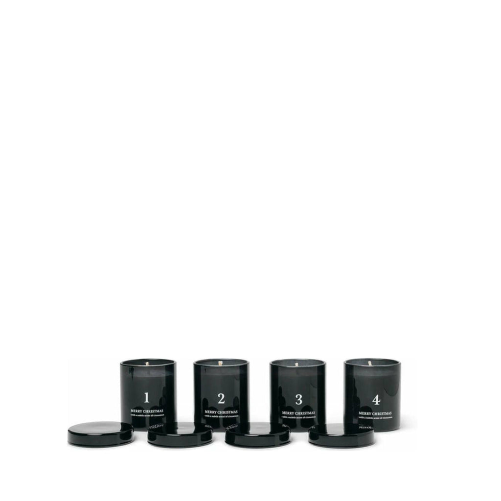 Ferm Living Scented Advent Scented Candles Set Of 4, Black