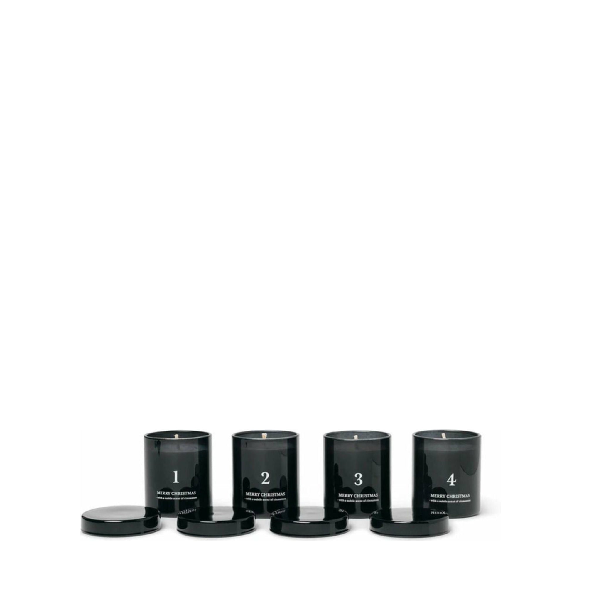 Ferm Living Scented Advent Scented Candles Set Of 4, Black