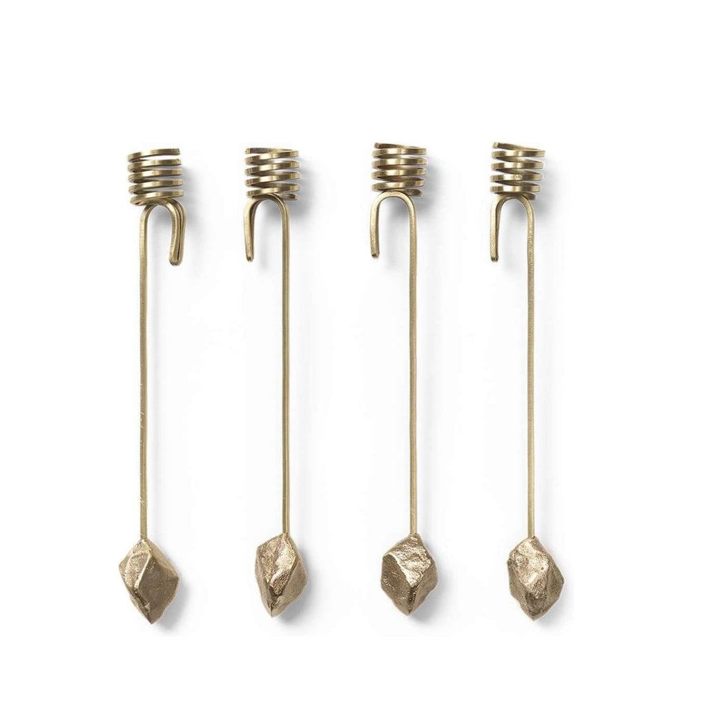 Ferm Living Stone Cast Brass Candle Holder