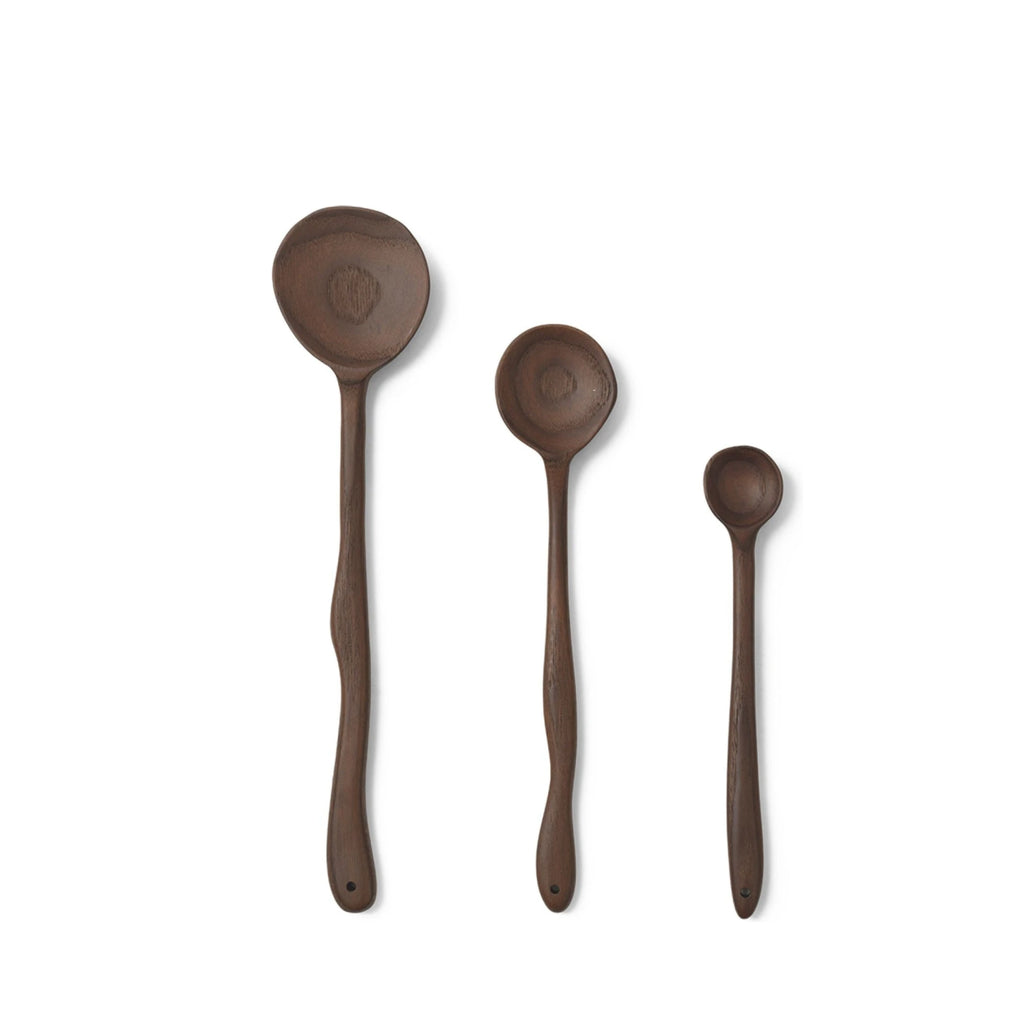 Ferm Living Meander Spoon, 20 Cm, Dark Brown