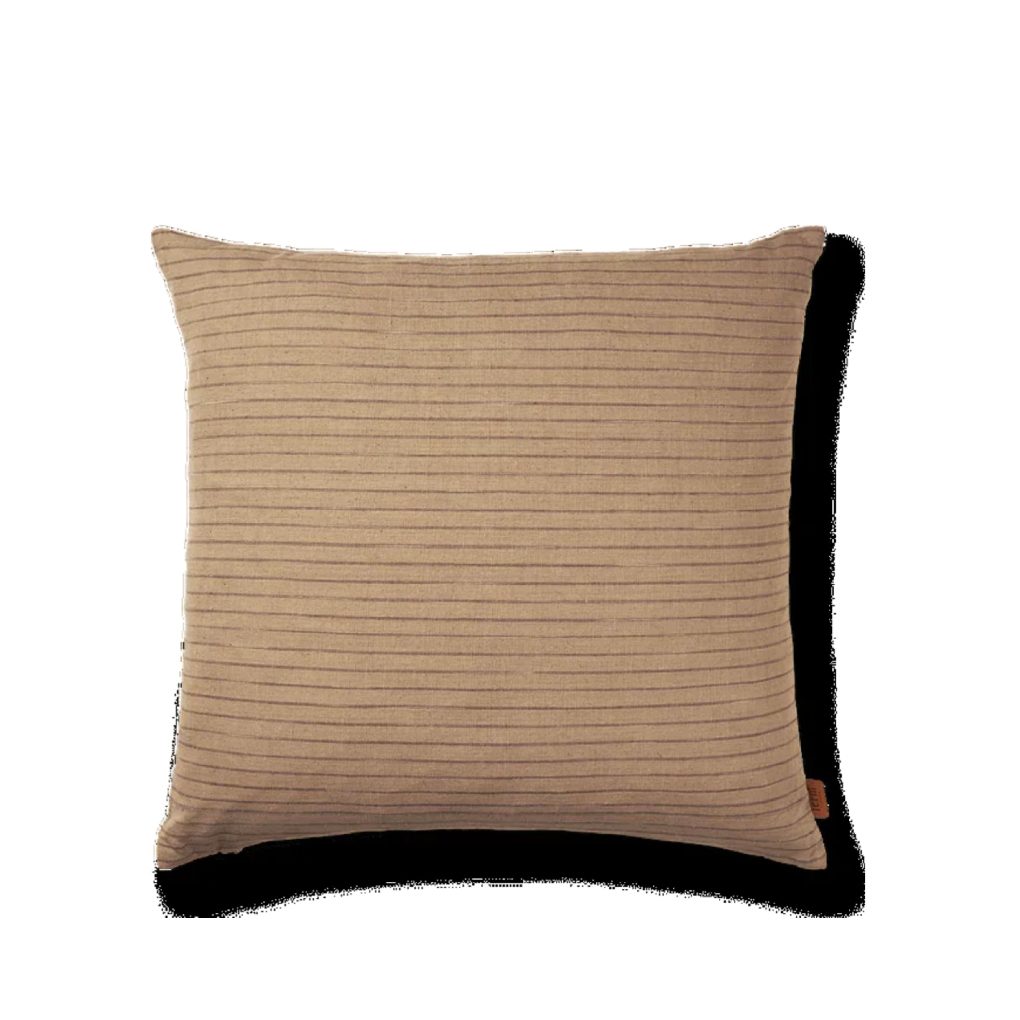 Ferm Living Brown Cotton Cushion, Lines