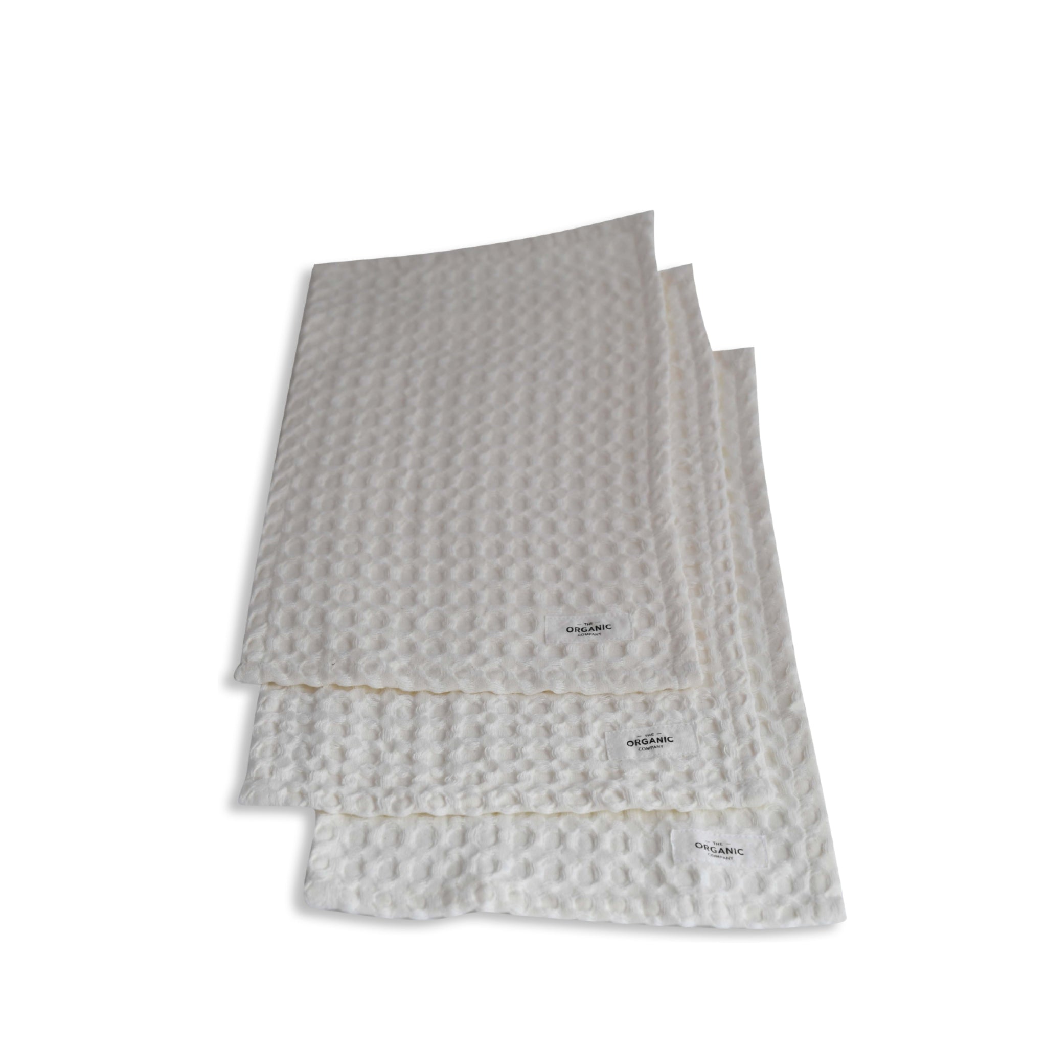 The Organic Company Big Waffle Wash Cloth 3 Pcs., Natural White