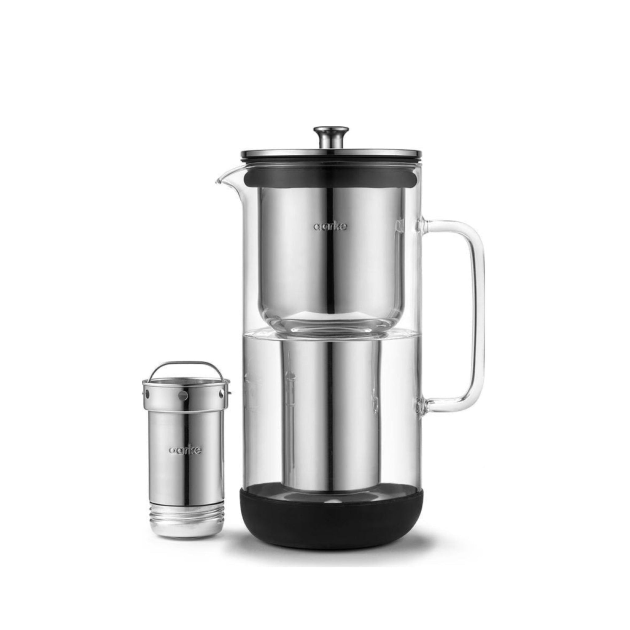 Aarke Purifier: Premium Glass & Steel Water Filter Jug for Cleaner Water