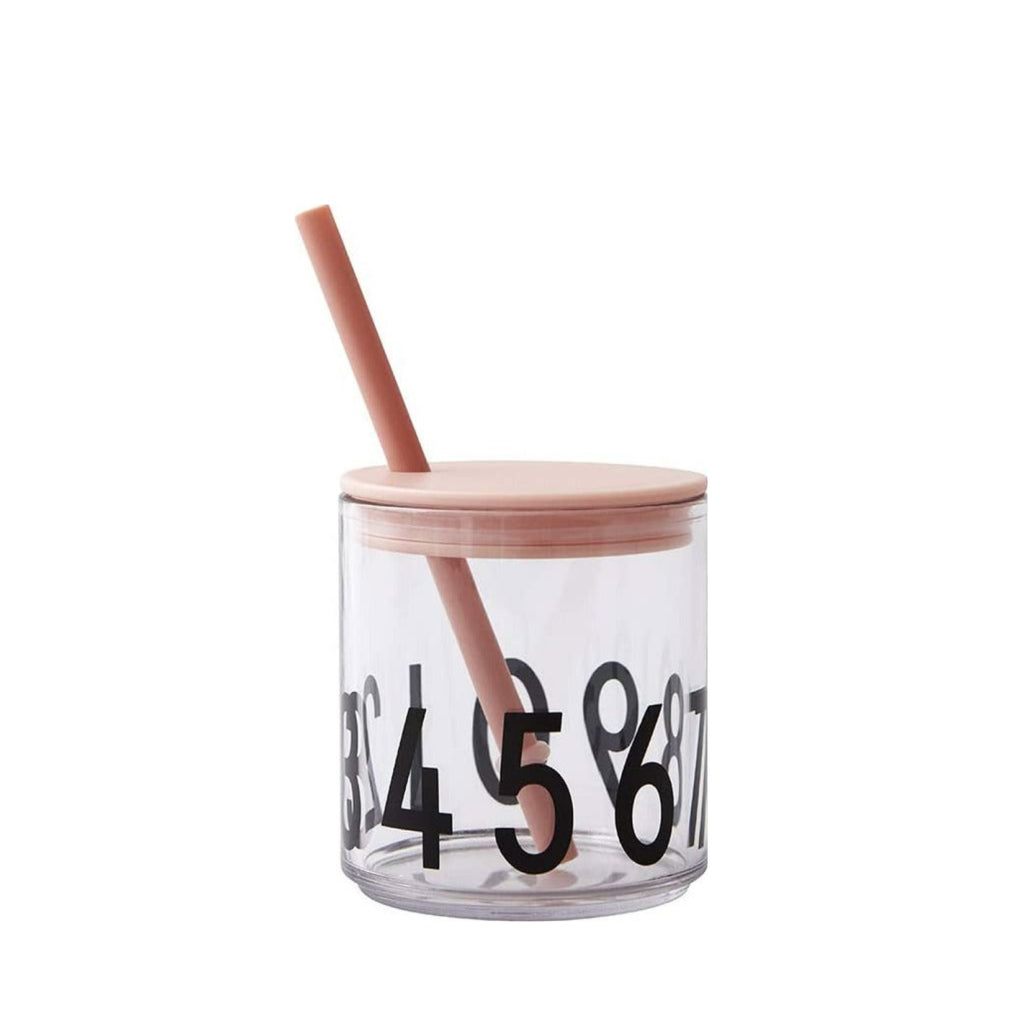 Design Letters Lid with Straw (for Tritan), Nude