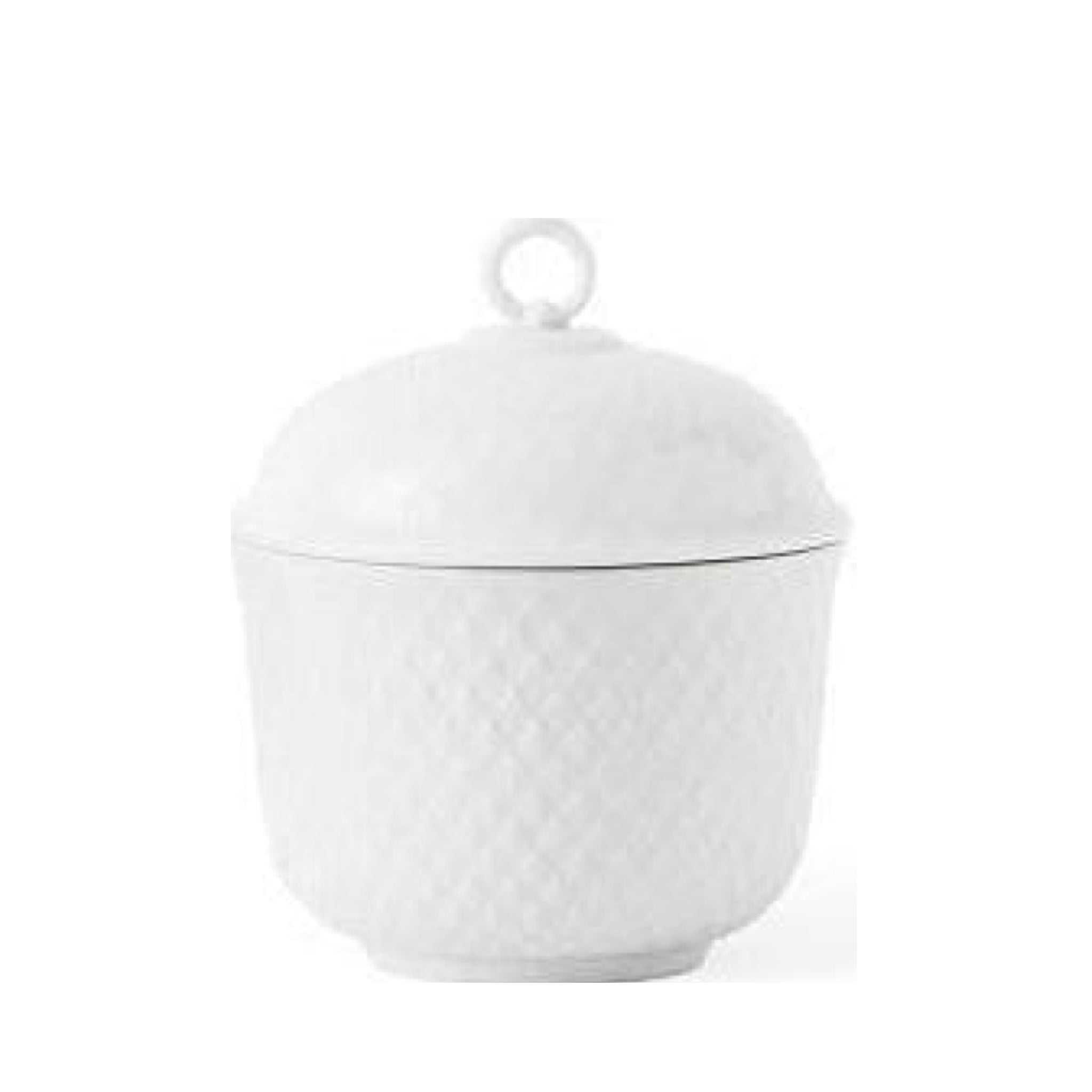 Lyngby Rhombe sugar bowl white, 8,5cm