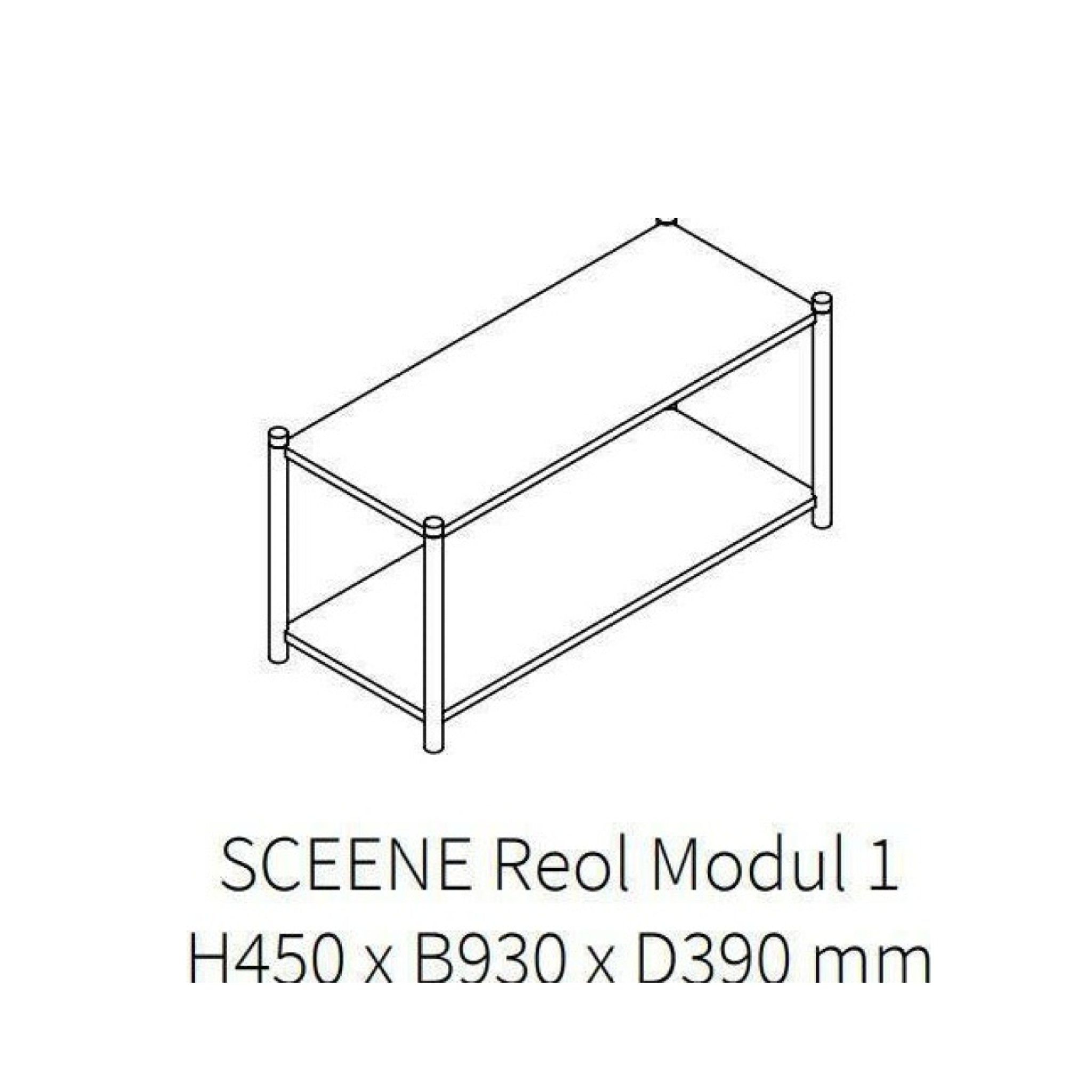 Gejst Sceene Reol Module 1 – Black Oak Shelving Unit 45x93x39 cm