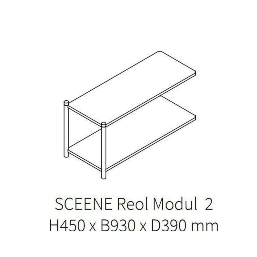 Gejst Sceene Reol Module 2 Black Oak - 450x930x390 mm | Shelf Unit