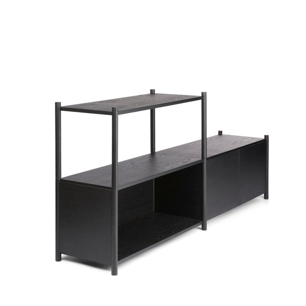 Gejst Sceene Shelf D 93 cm – Modular Black Oak Bookcase (3 Modules)