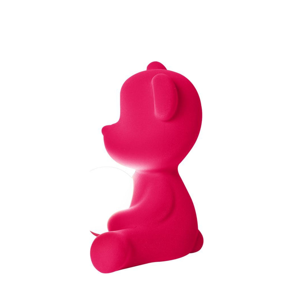Qeeboo Teddy Girl Led Rechargeable Table Lamp Velvet Finish, Fuxia