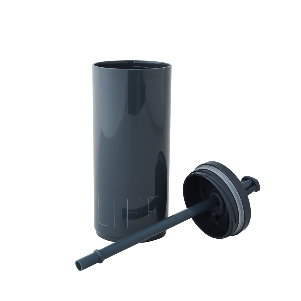 Design Letters Travel Straw Bottle 500 ml, Blue