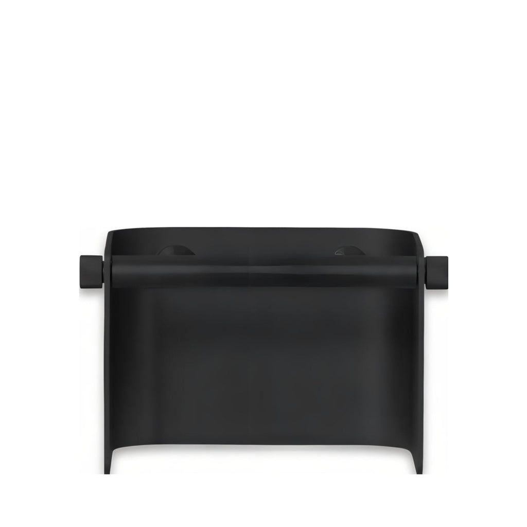 Form & Refine Arc Wall-Mounted Toilet Roll Holder — Black Steel, Knurled