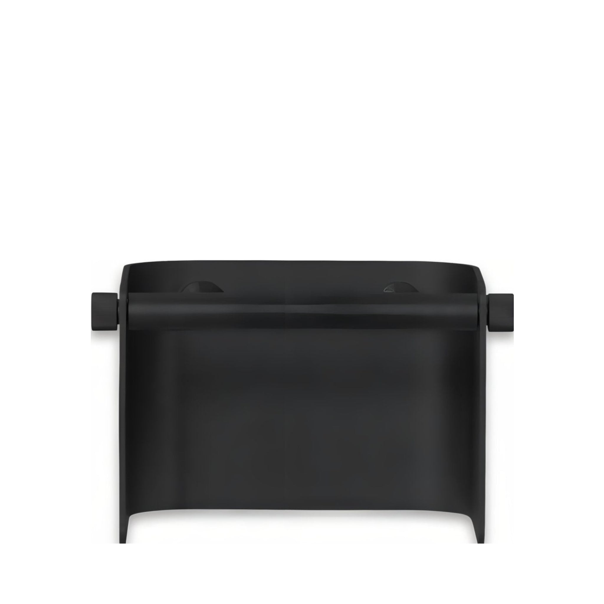 Form & Refine Arc Wall-Mounted Toilet Roll Holder — Black Steel, Knurled