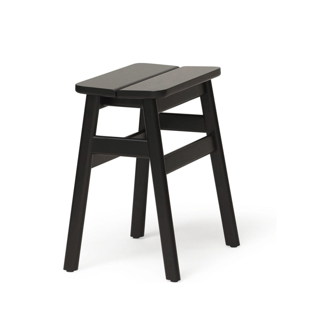 Form & Refine Angle Standard Stool 46 Cm — Black-stained Solid Beech