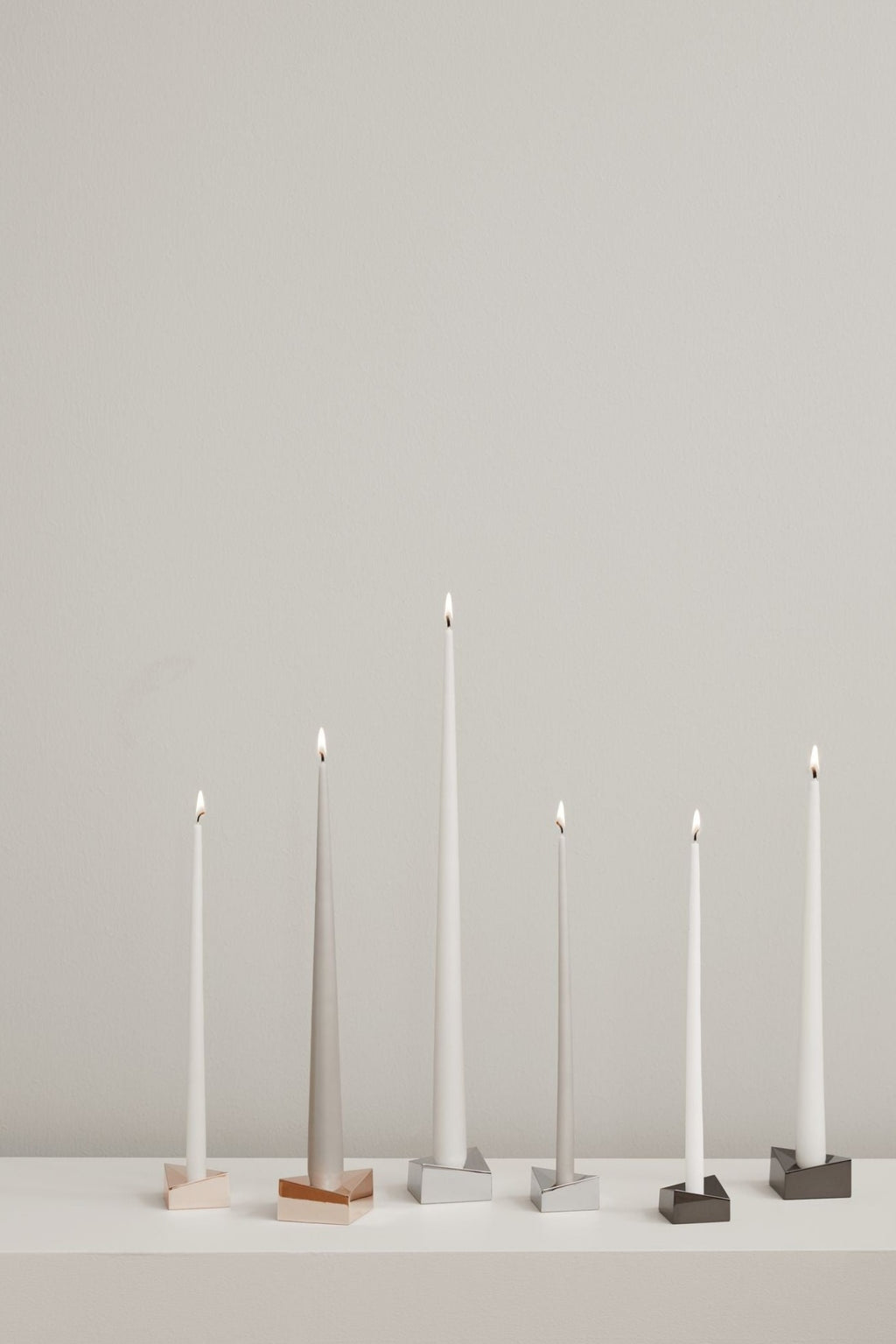 STOFF Nagel Large Rose Gold Candle Holder - Elegant Reflect Design