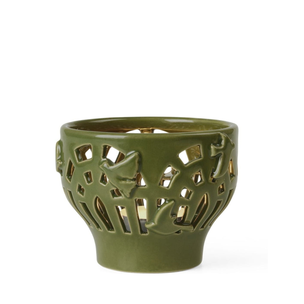 Kähler Orangery Tealight Holder Ø9.5 cm, Green Garden