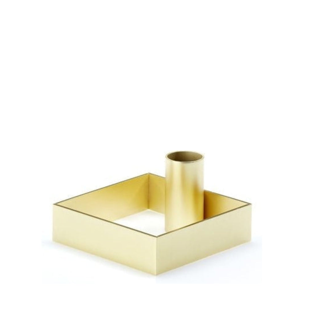 Malling Living Edge Candle Holder, Brushed Brass