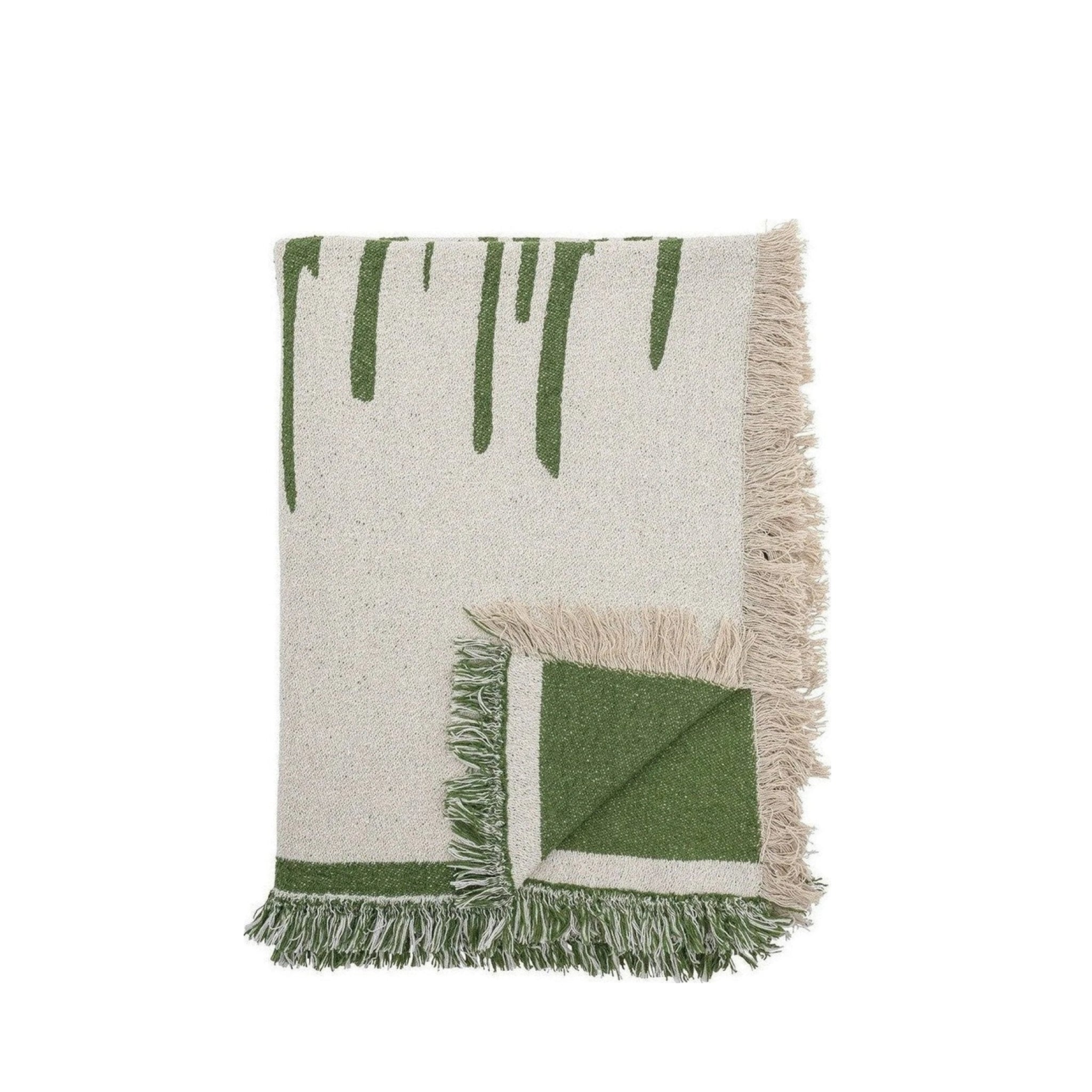 Bloomingville Haxby Throw, Green, Recycled Cotton