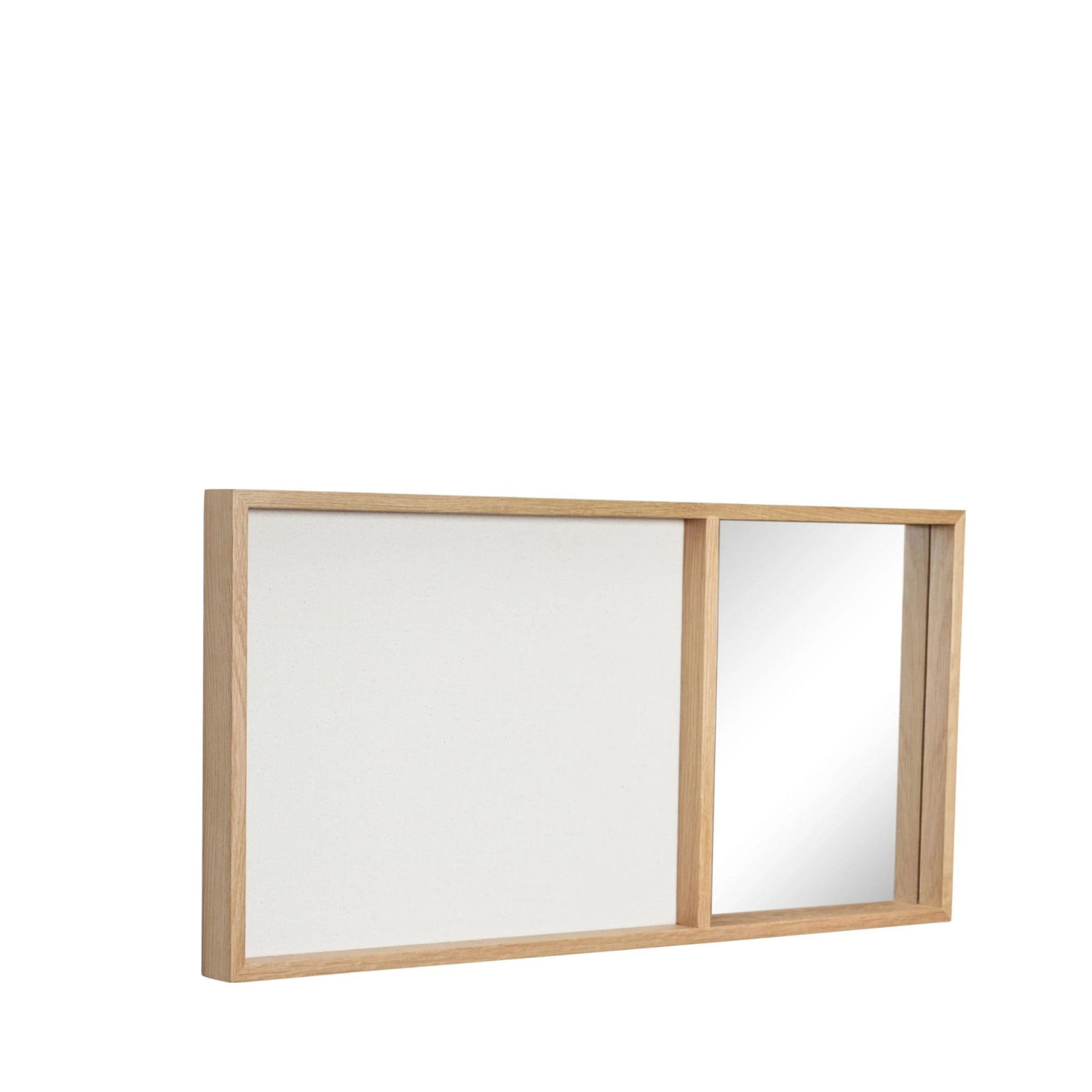 Modern Hübsch Combine Board with Mirror - Stylish Oak Bulletin Board