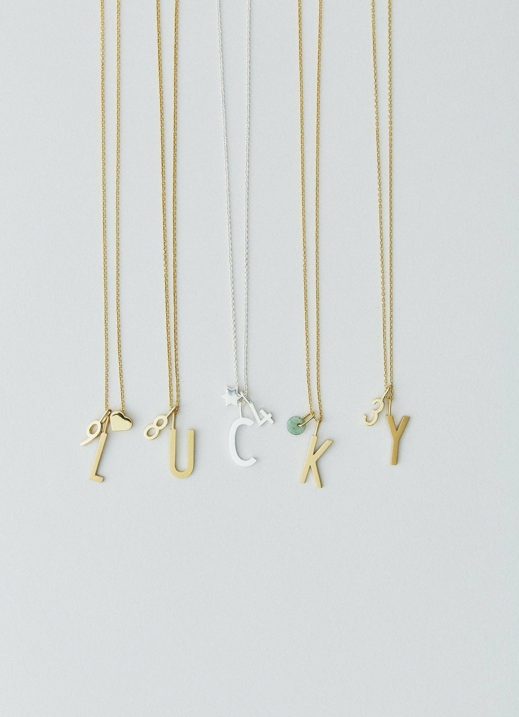 Design Letters Lucky Number counterpart, Silver, Number 5