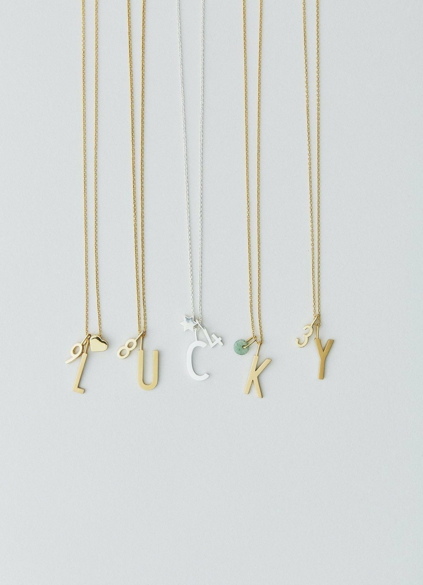 Design Letters Lucky Number counterpart, Silver, Number 5