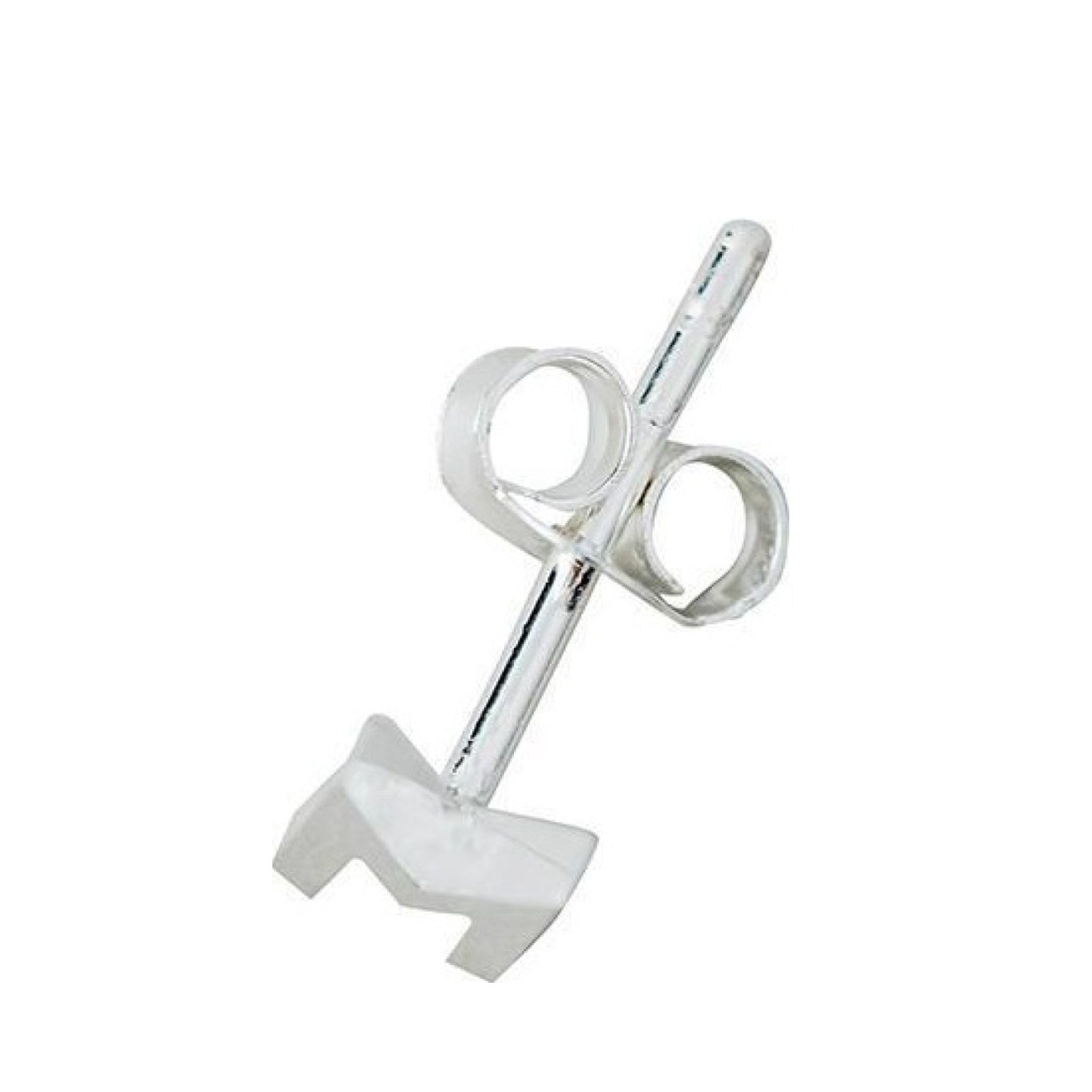 Design Letters Earring with Letter, Silver, G