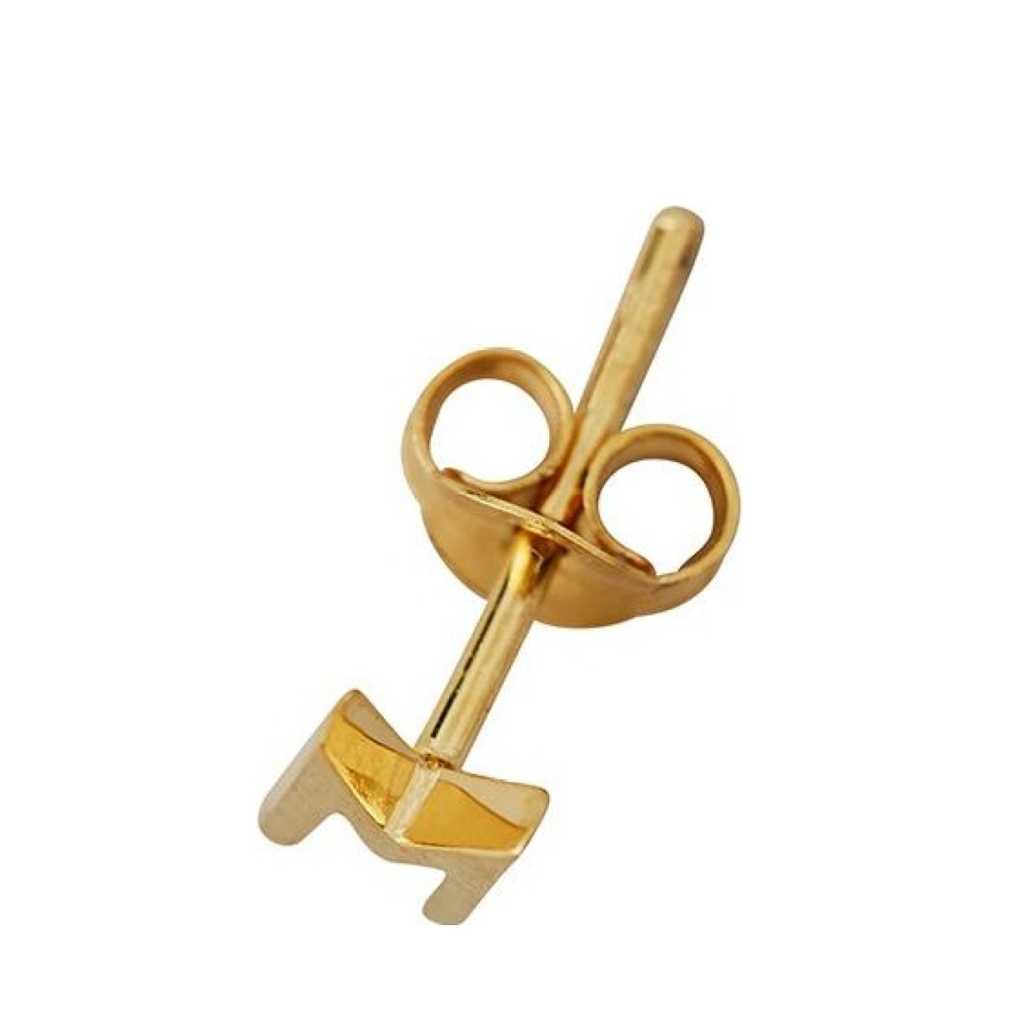 Design Letters Earring with Letter, Gold, J