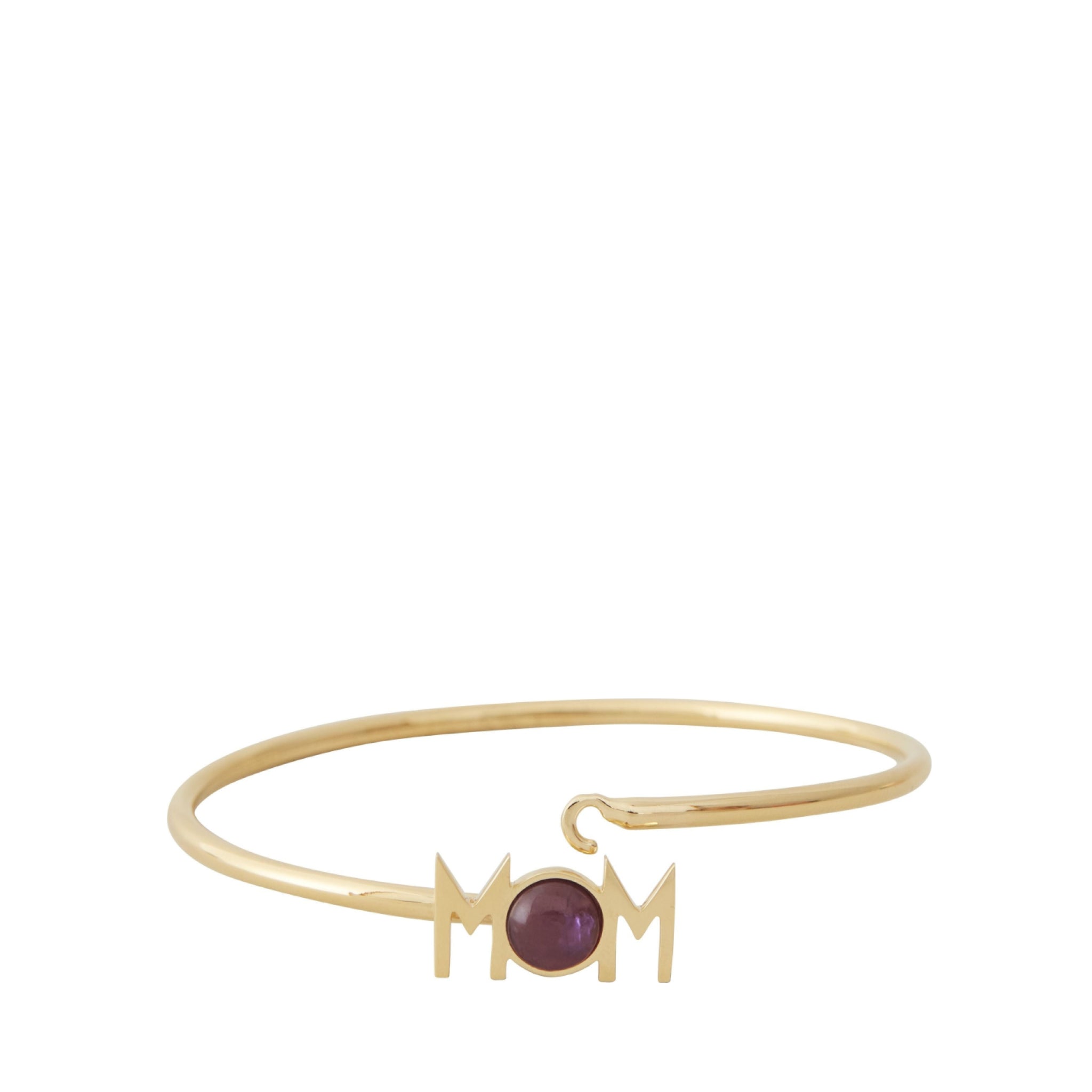 Design Letters Great Mom Bangle 18k Gold Plated, Amethyst Violet