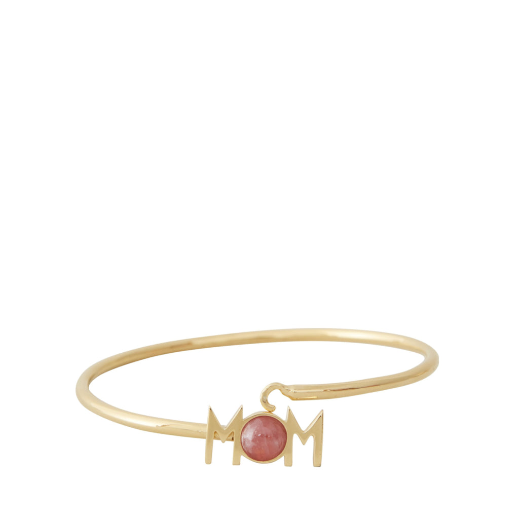 Design Letters Great Mom Bangle 18k Gold Plated, Red Chrosite