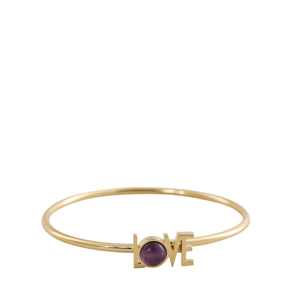 Design Letters Great Love Bangle 18k Gold Plated, Amethyst Violet