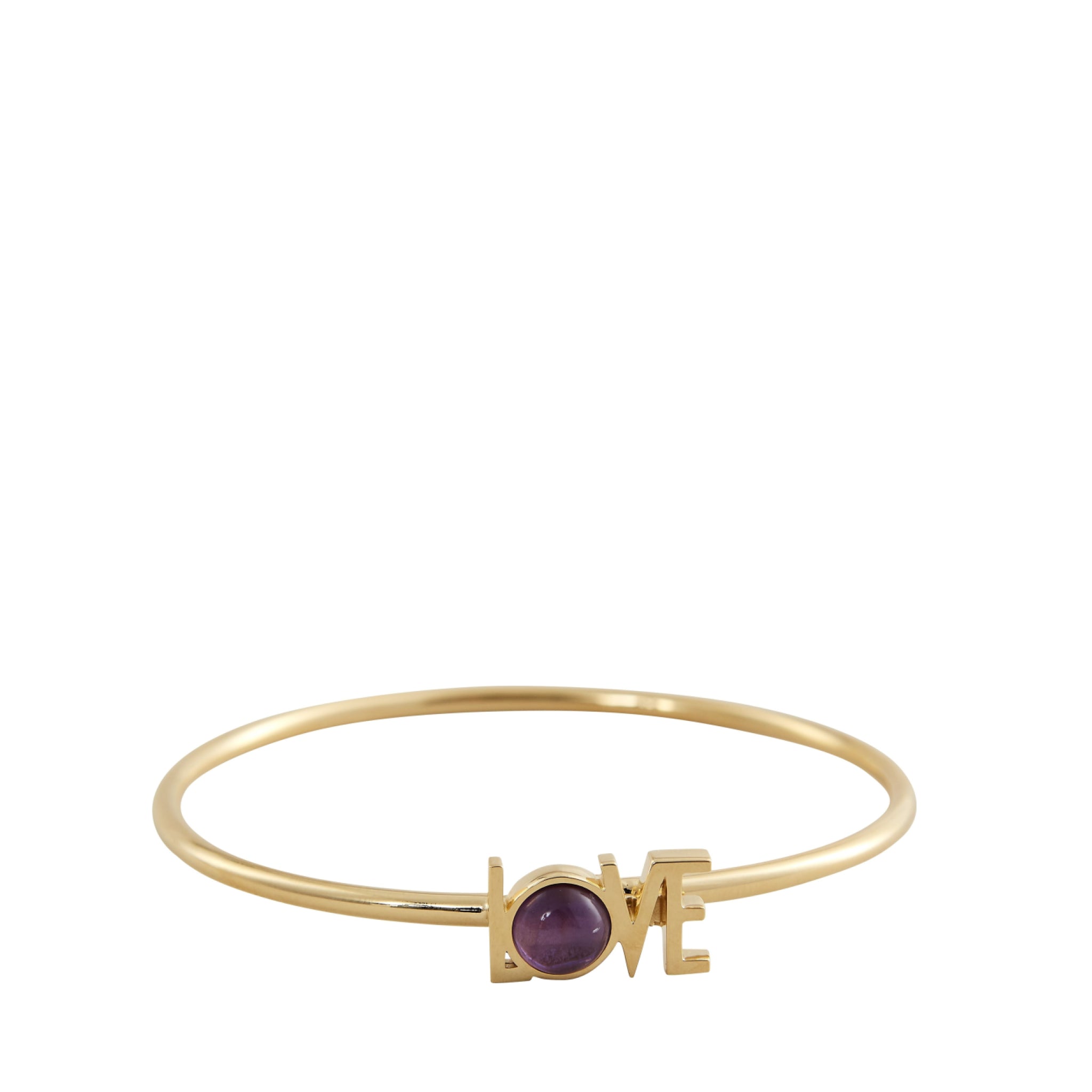 Design Letters Great Love Bangle 18k Gold Plated, Amethyst Violet