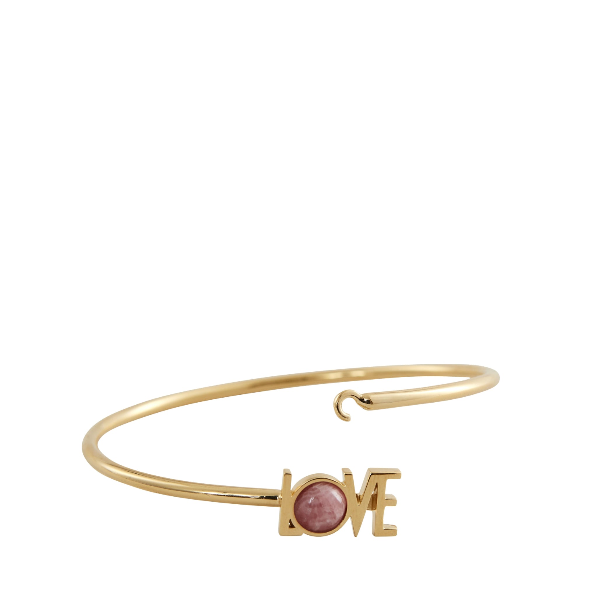 Design Letters Great Love Bangle 18k Gold Plated, Red Chrosite