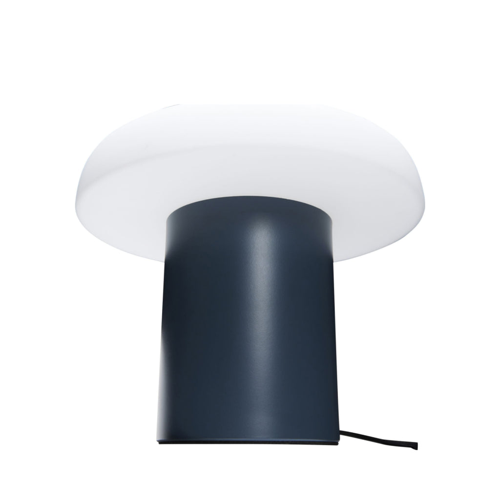 Hübsch Ateliers Dark Blue Table Lamp with Opal Glass Shade - Stylish Lighting