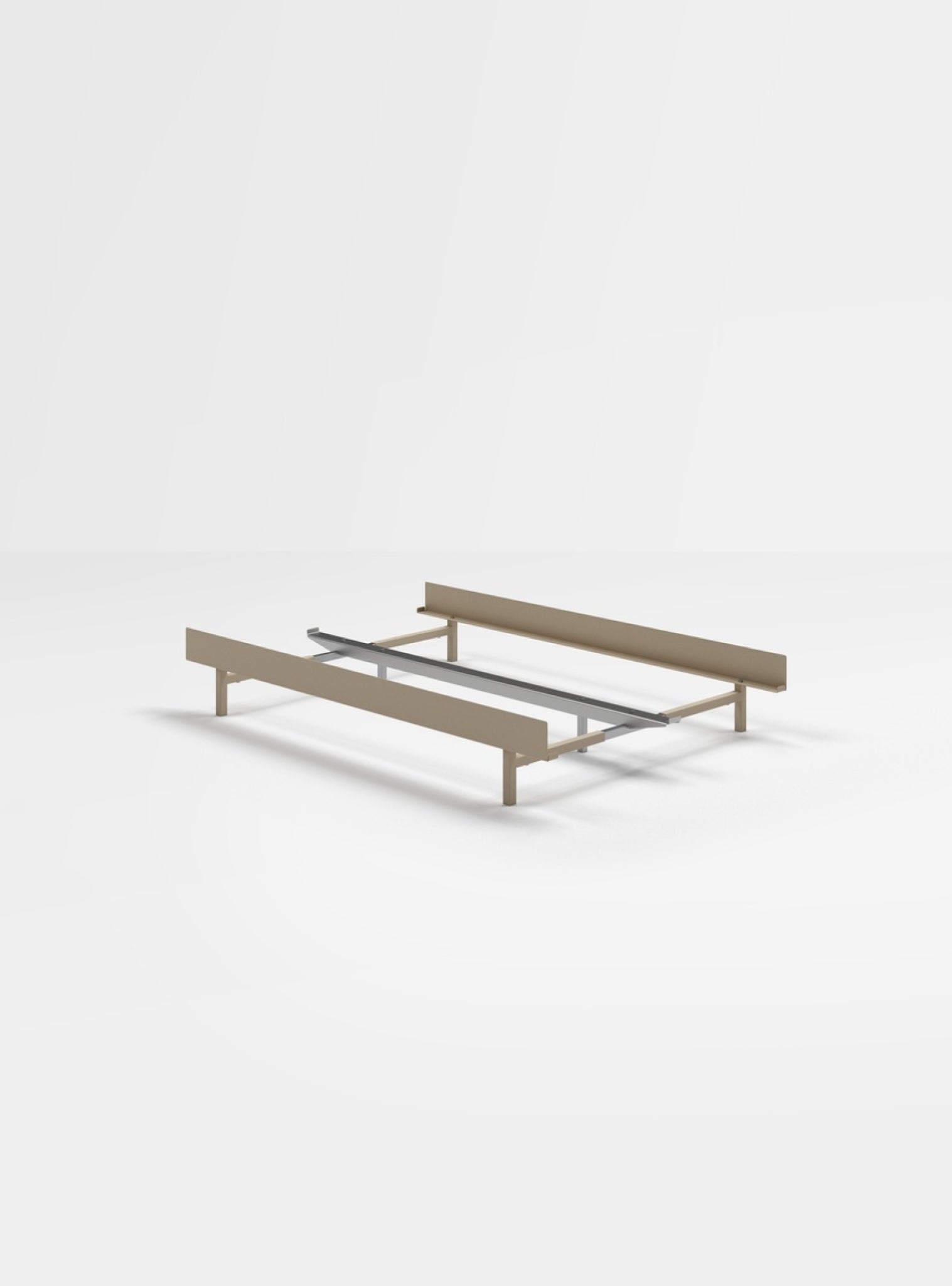 Moebe Sand Bed: Minimalist Steel Frame, Adjustable 90-180cm Size