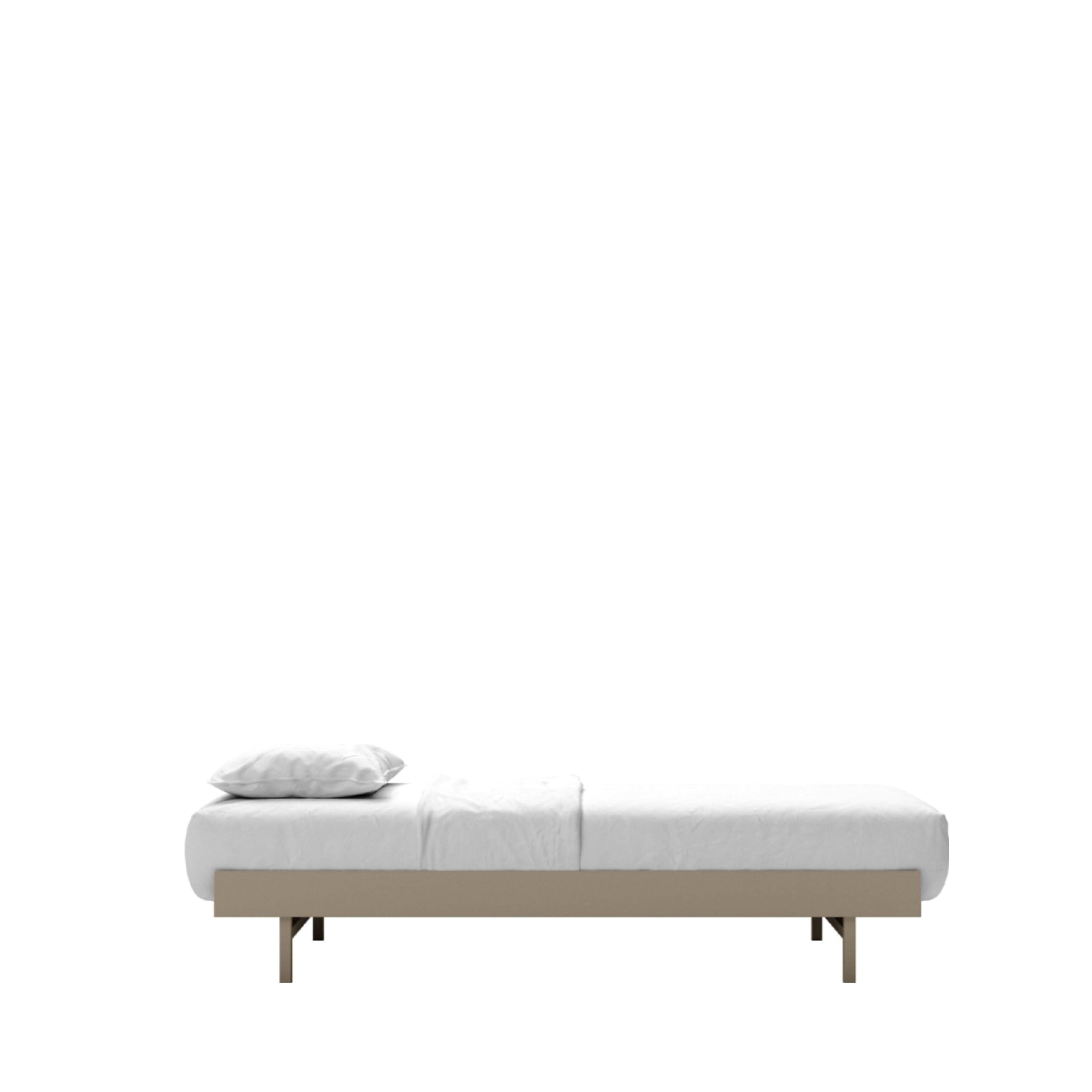 Minimalist Moebe Bed 90 cm in Sand - Modern Powder-Coated Steel Frame