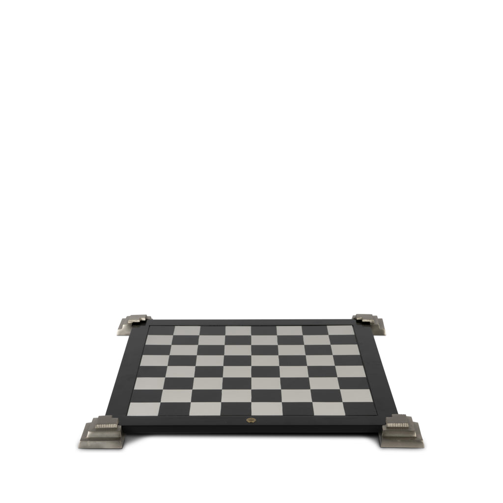 Authentic Models 2-sided Game Board For Chess And Checkers, Black
