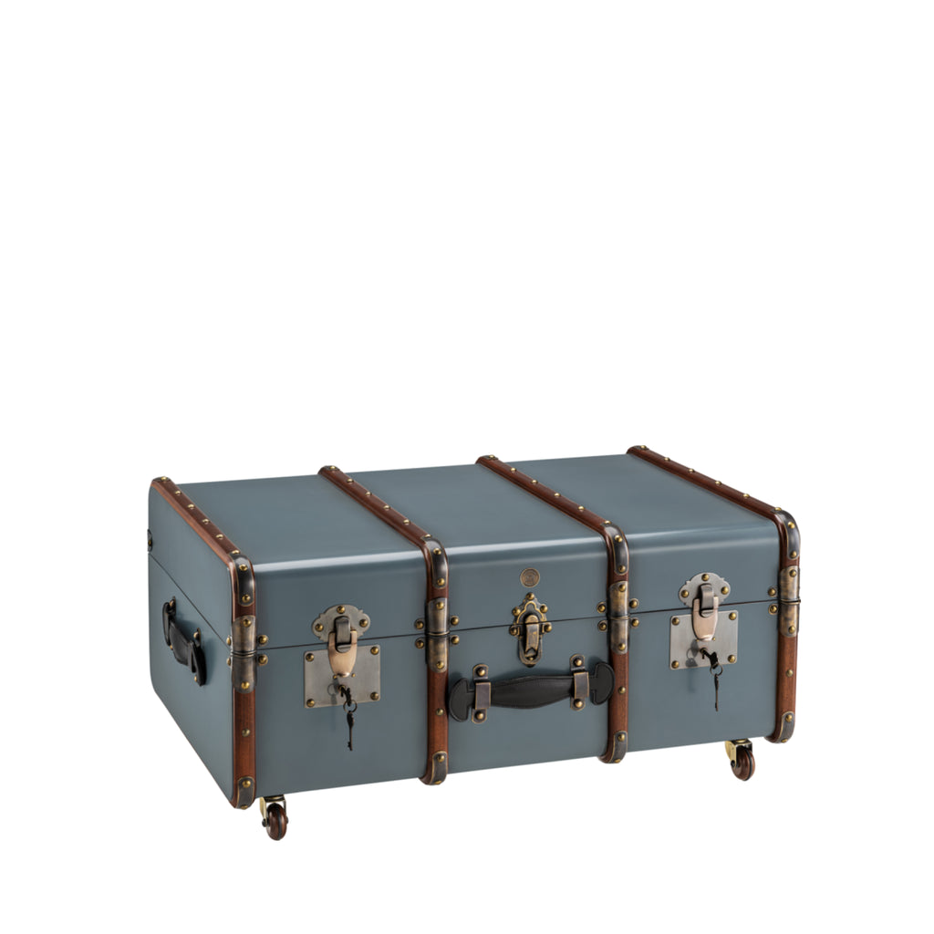 Authentic Models Stateroom Trunk Coffee Table, Petrol