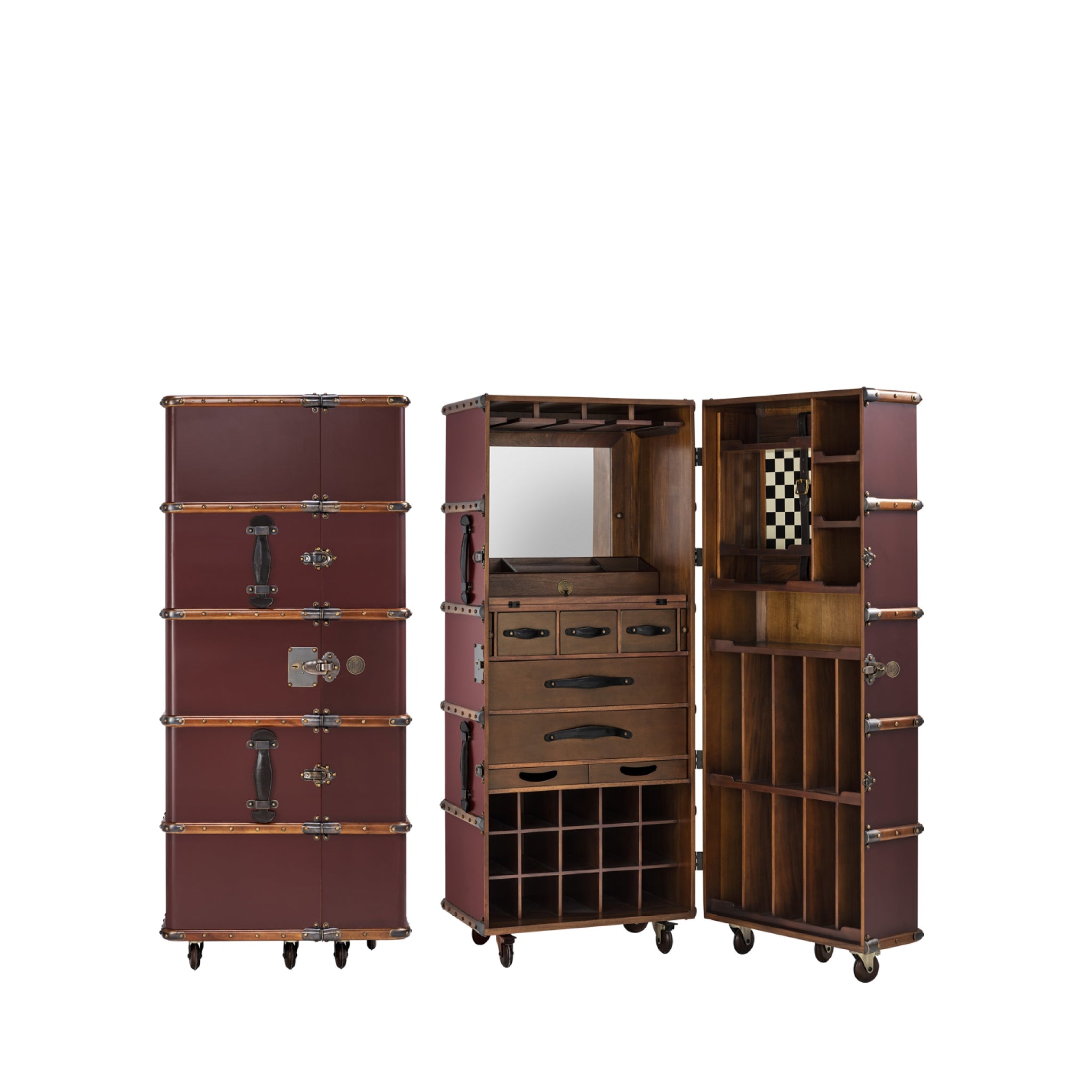 Authentic Models Stateroom Cabinet Case, Burgundy