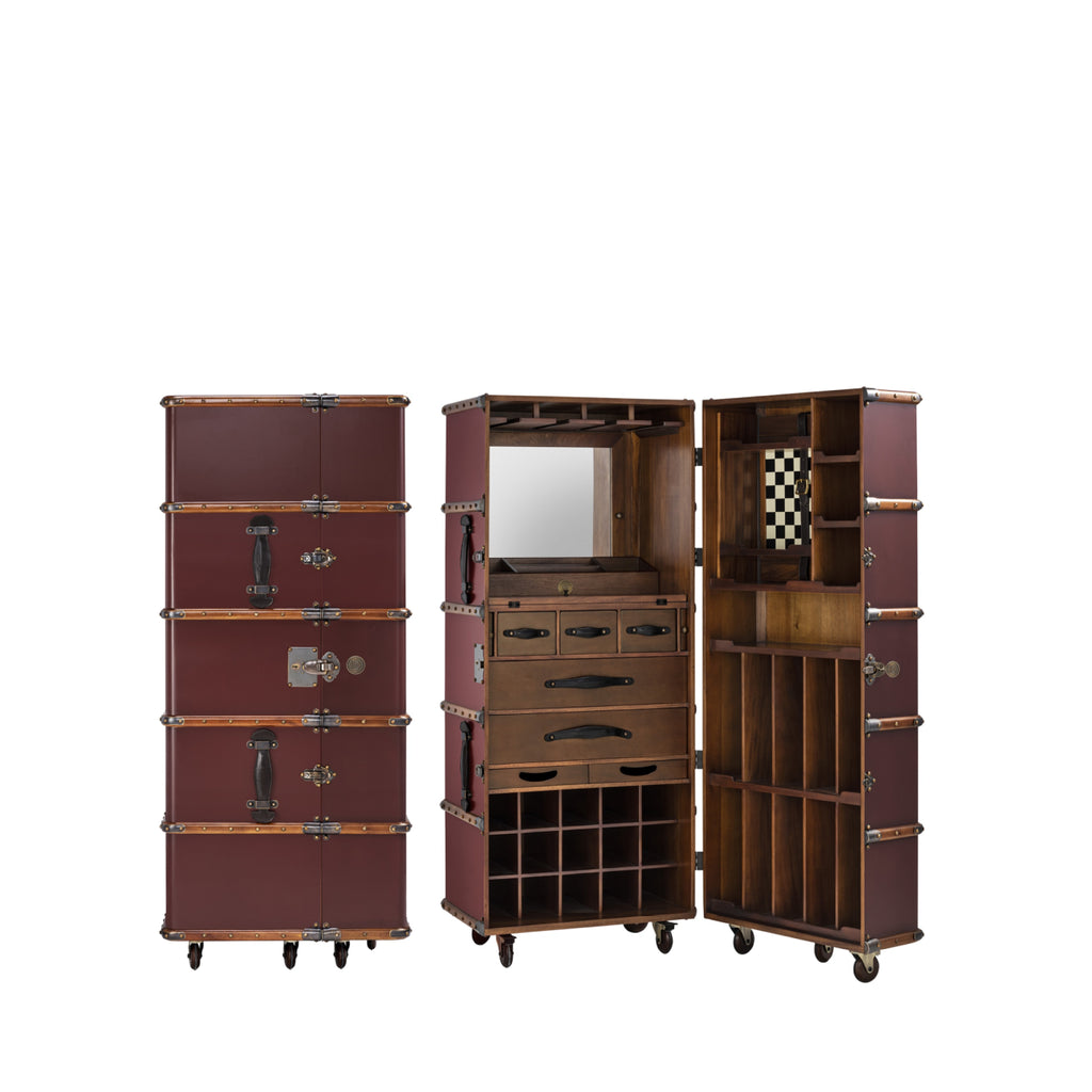 Authentic Models Stateroom Cabinet Case, Burgundy