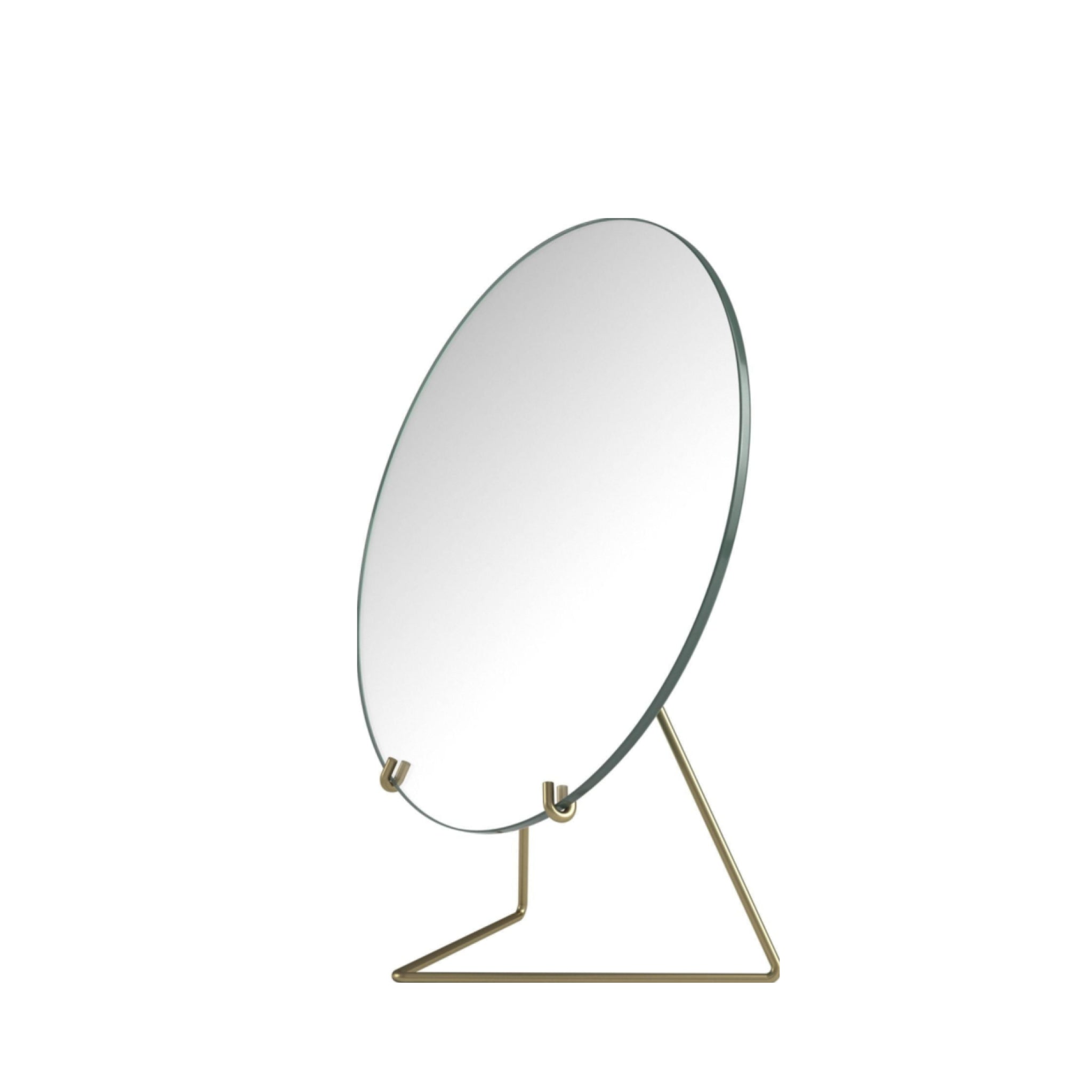 Elegant Moebe Standing Mirror Ø30 cm in Brass for Table or Shelf Decor