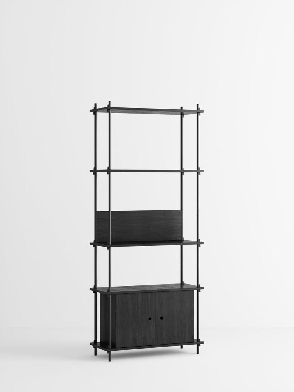 Moebe Shelving Set S.200.1.b, Black Shelves, Black Legs (fsc Mix Credit)