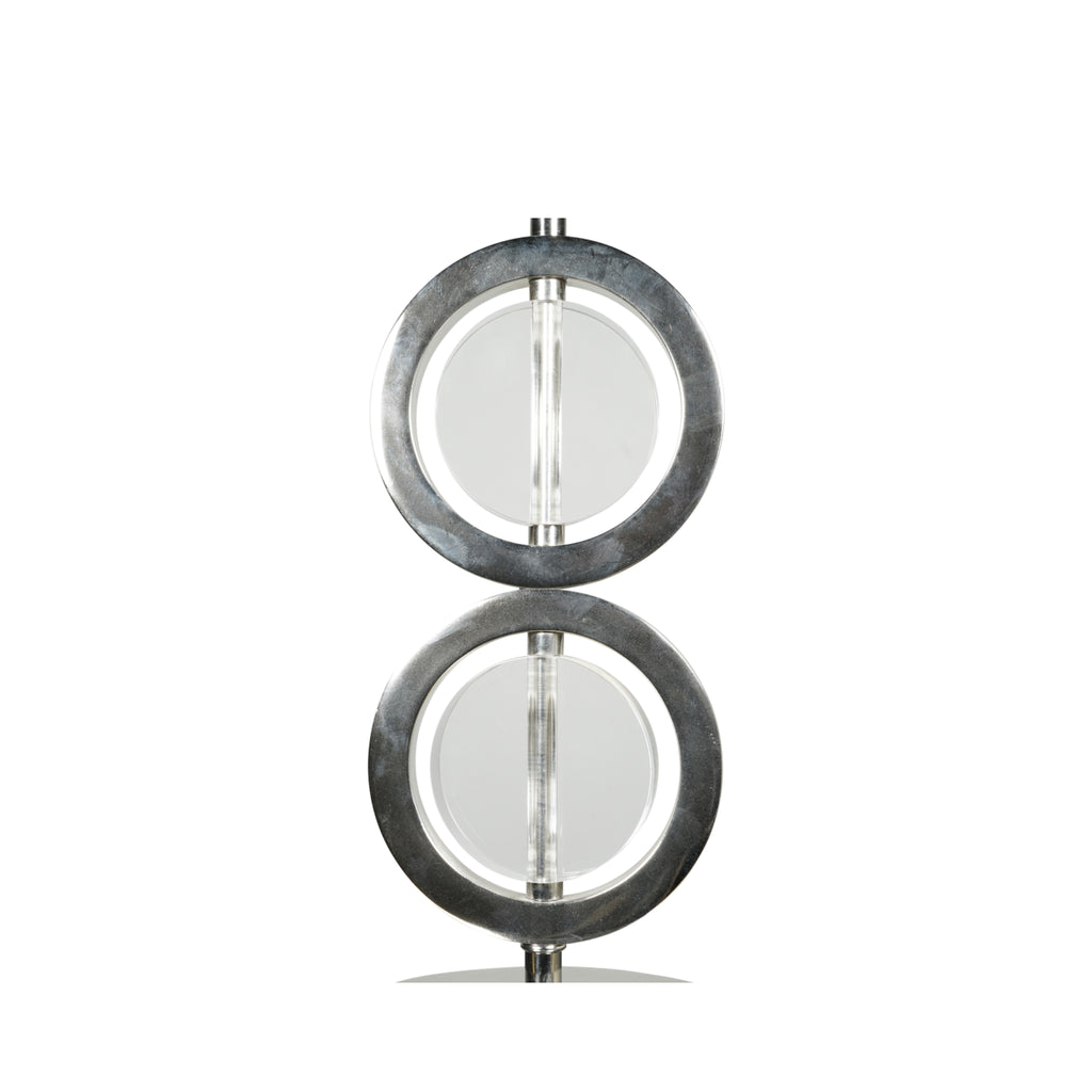 Authentic Models Art Deco Circle Lamp Circular Double, Silver