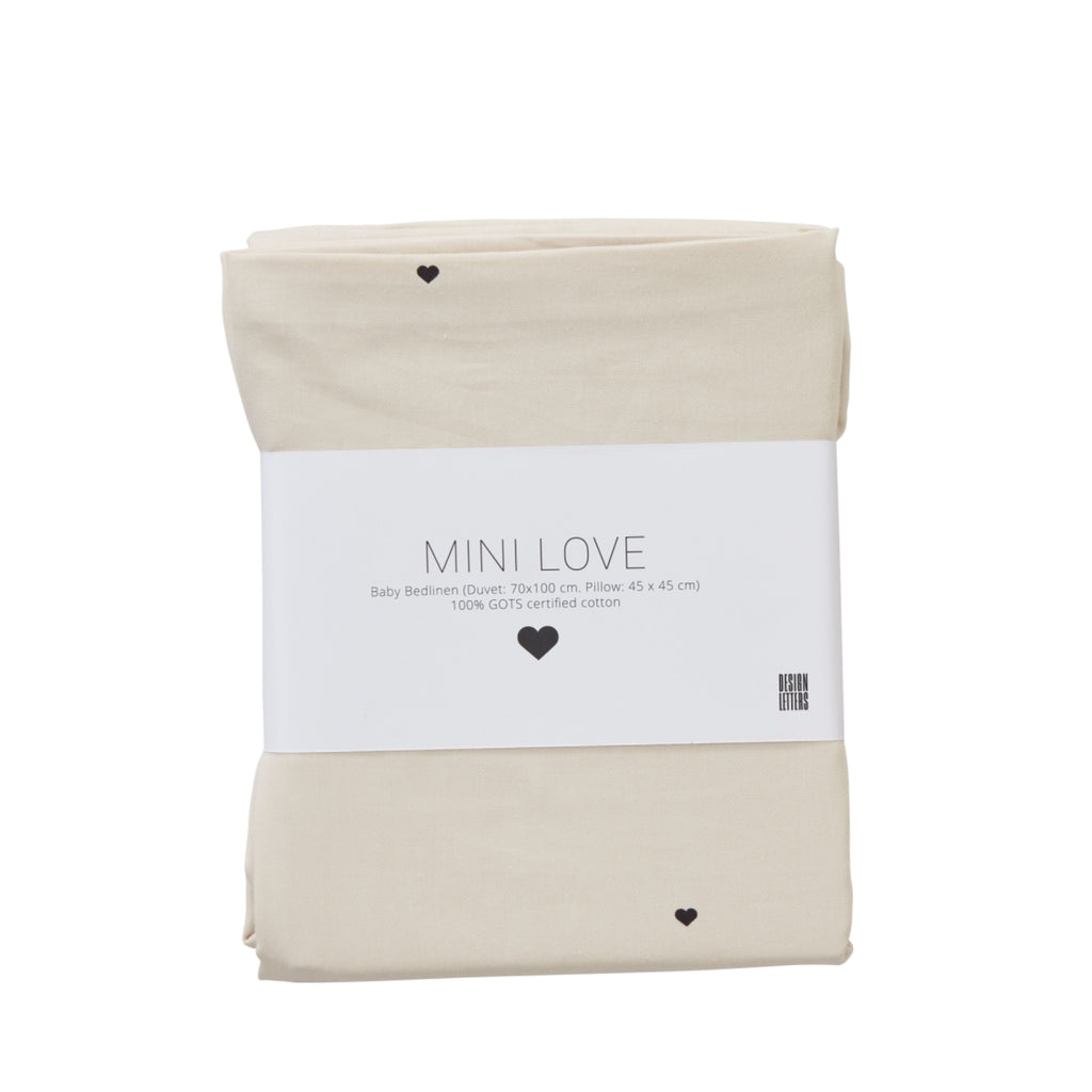 Design Letters Mini Love Baby Pillow and Duvet Covers 70x100 cm, beige