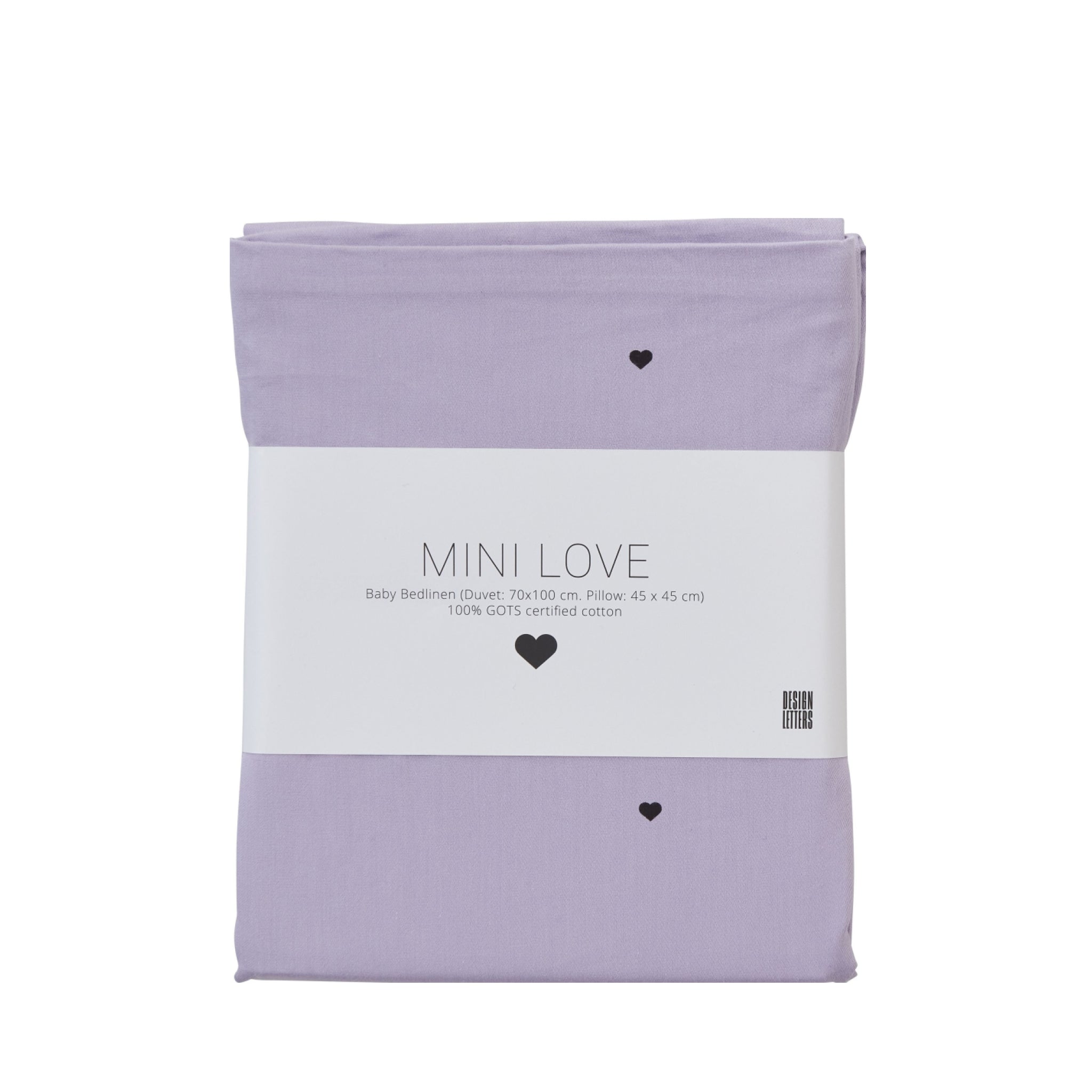 Design Letters Mini Love Baby Pillowcases and Duvet Covers 70x100 cm, lavender